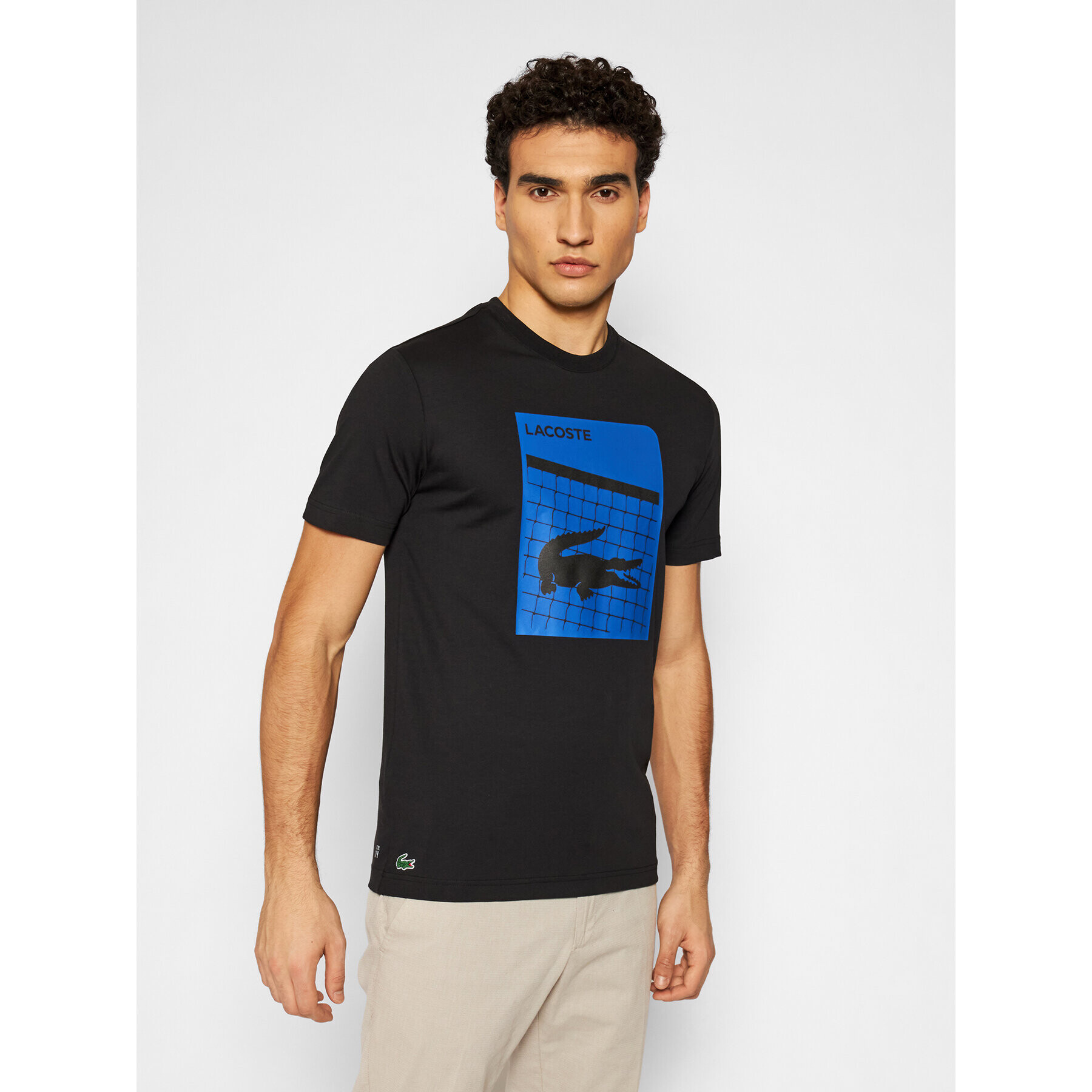 Lacoste Тишърт TH9654 Черен Regular Fit - Pepit.bg