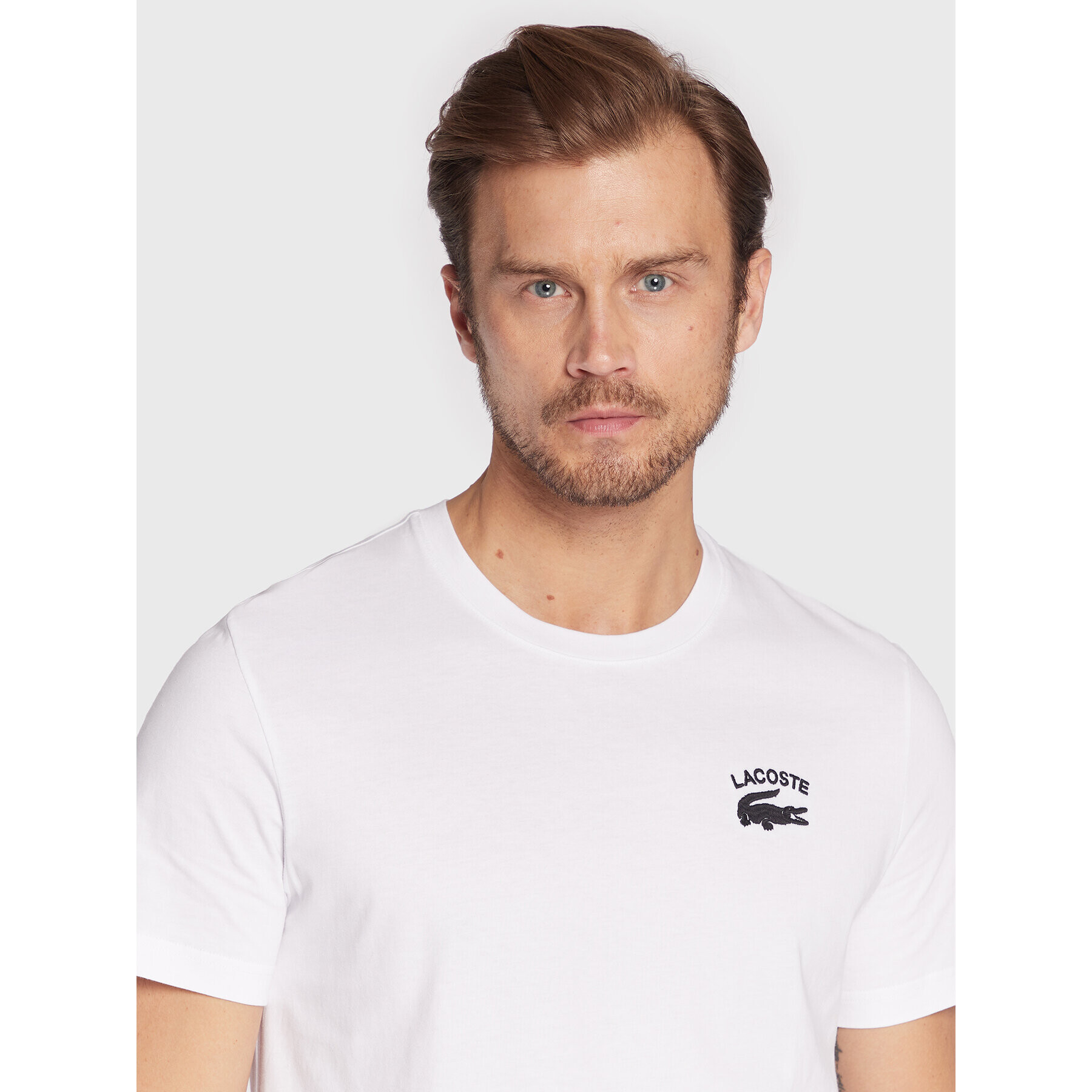 Lacoste Тишърт TH9665 Бял Regular Fit - Pepit.bg