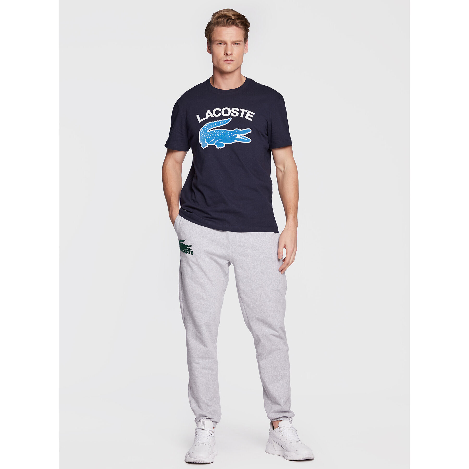 Lacoste Тишърт TH9681 Тъмносин Regular Fit - Pepit.bg