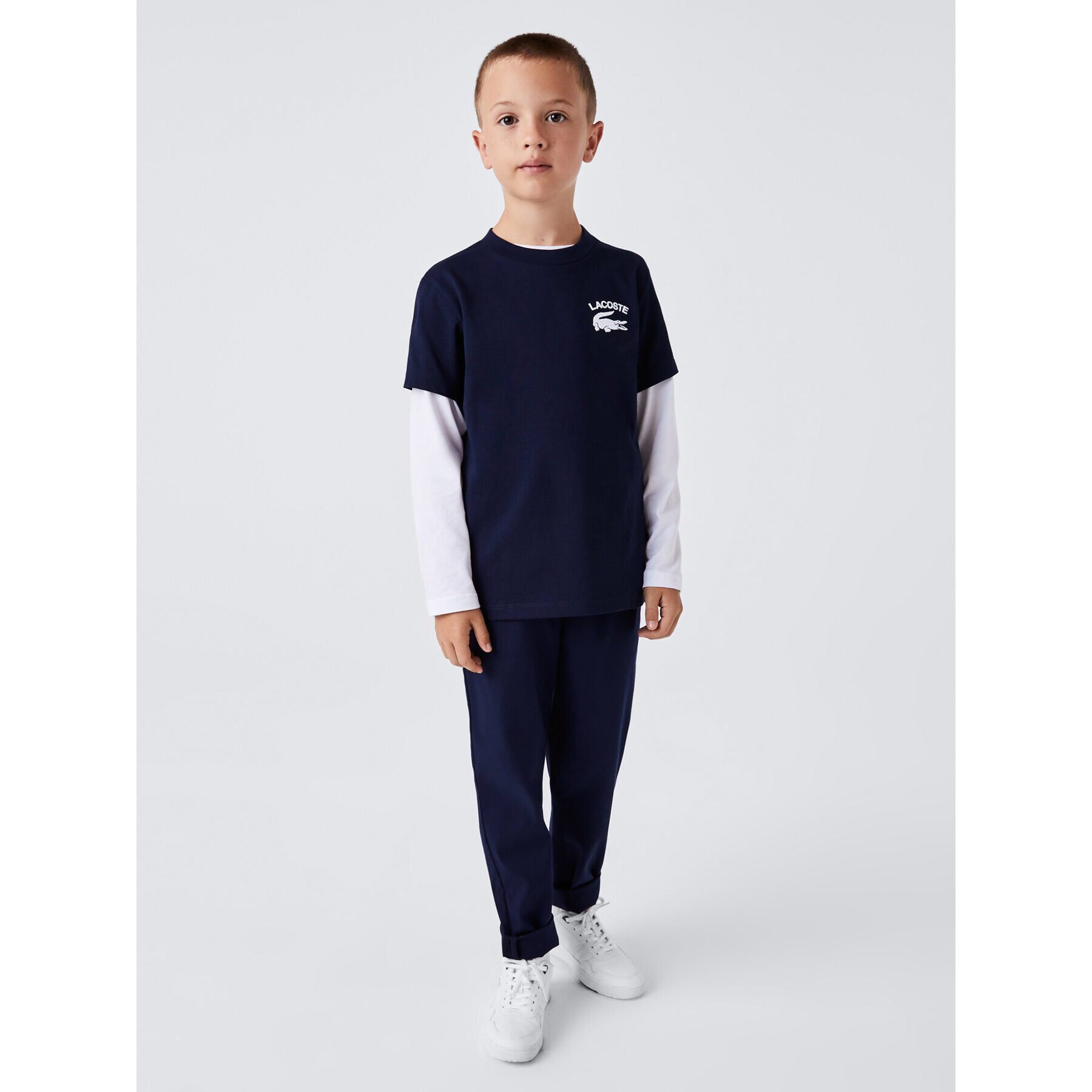 Lacoste Тишърт TJ0641 Бял Regular Fit - Pepit.bg