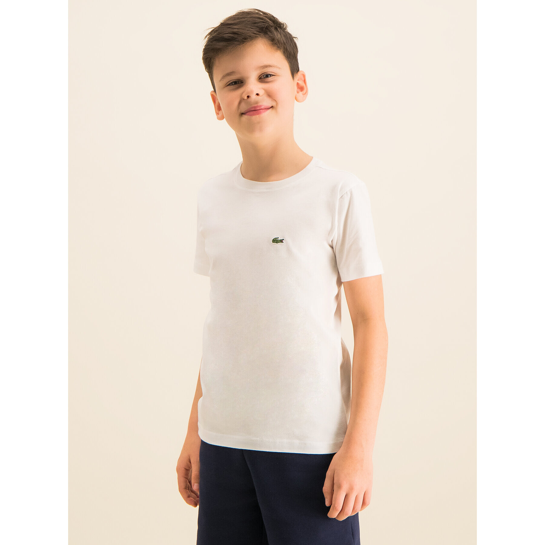 Lacoste Тишърт TJ1442 Бял Regular Fit - Pepit.bg