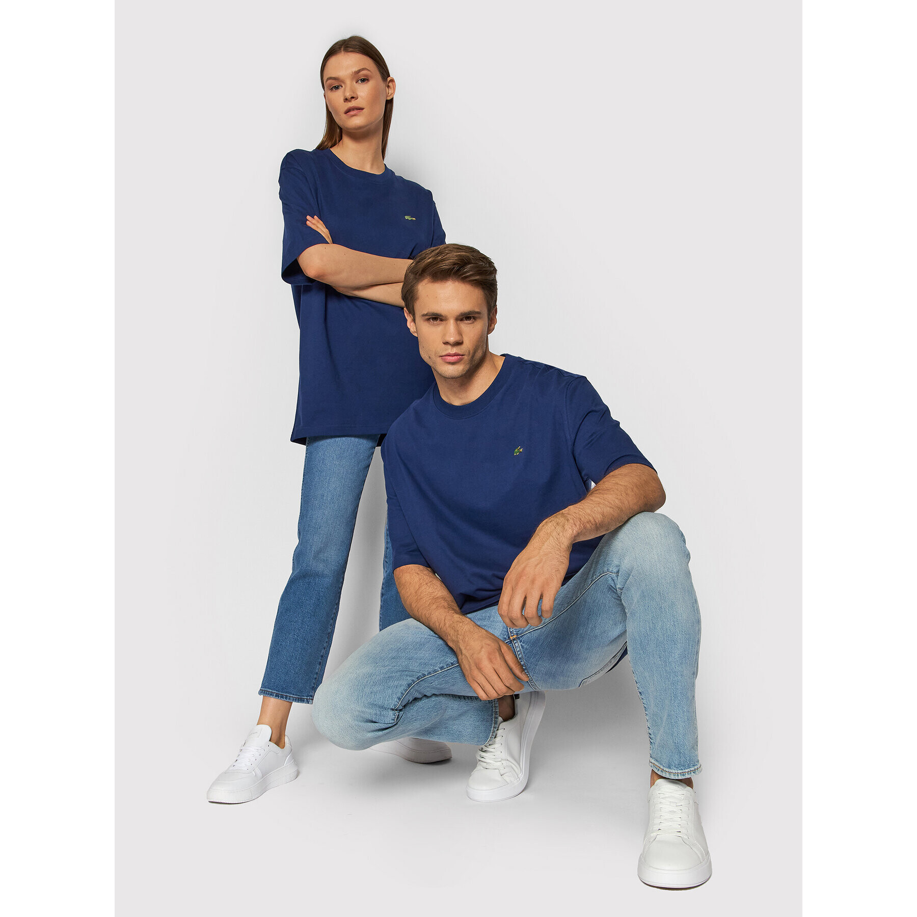 Lacoste Тишърт Unisex TH9162 Тъмносин Relaxed Fit - Pepit.bg