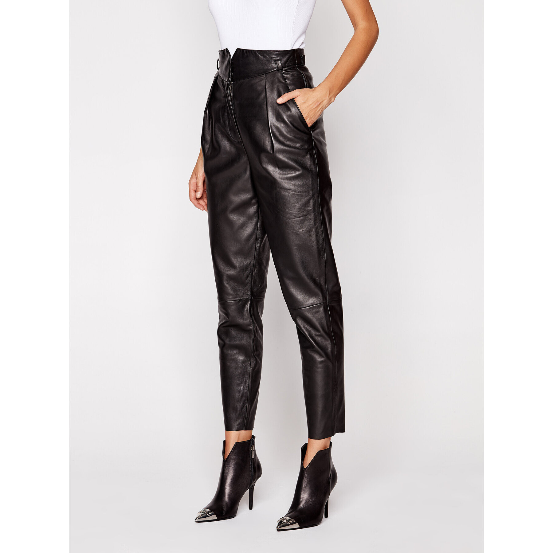 LaMarque Кожени панталони 6320 Черен Regular Fit - Pepit.bg