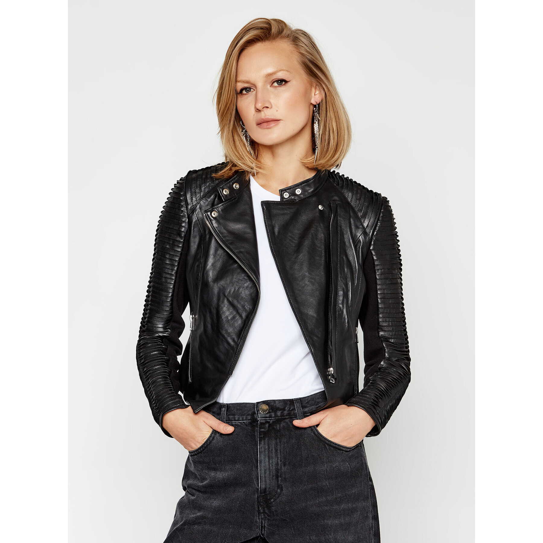 LaMarque Кожено яке Azra 5585 Черен Slim Fit - Pepit.bg