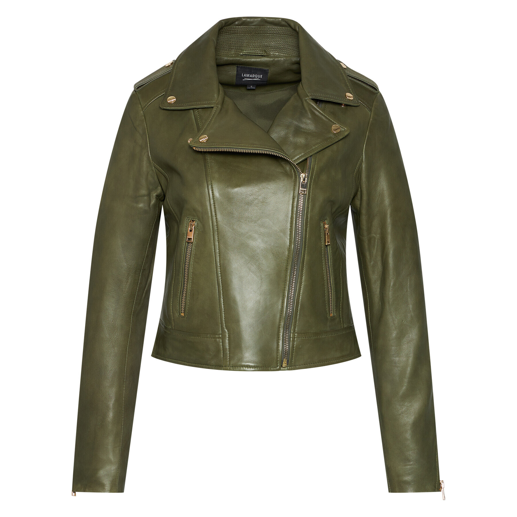 LaMarque Кожено яке Donna 21 Зелен Tailored Fit - Pepit.bg