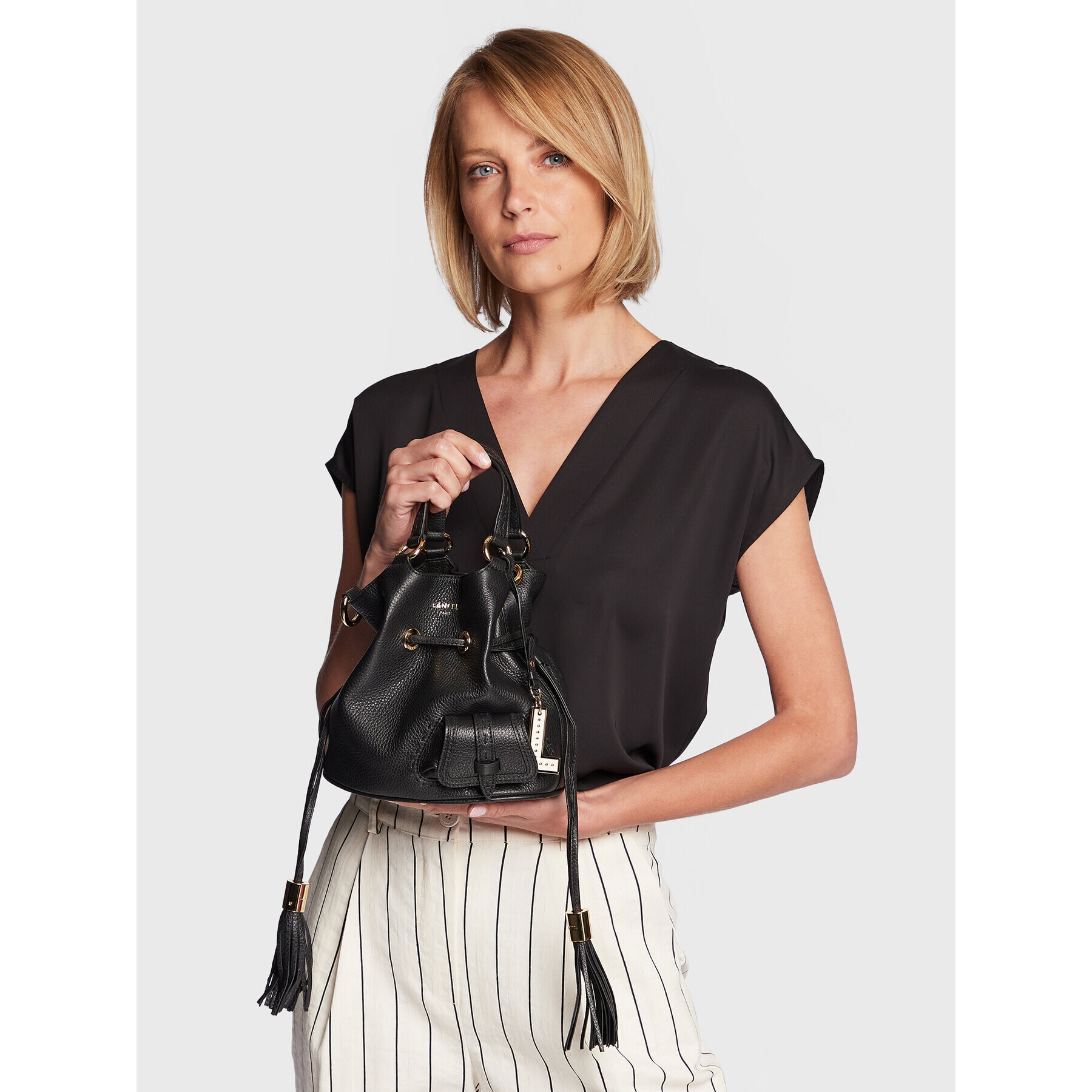 Lancel Дамска чанта S Bucket Bag A1010910TU Черен - Pepit.bg