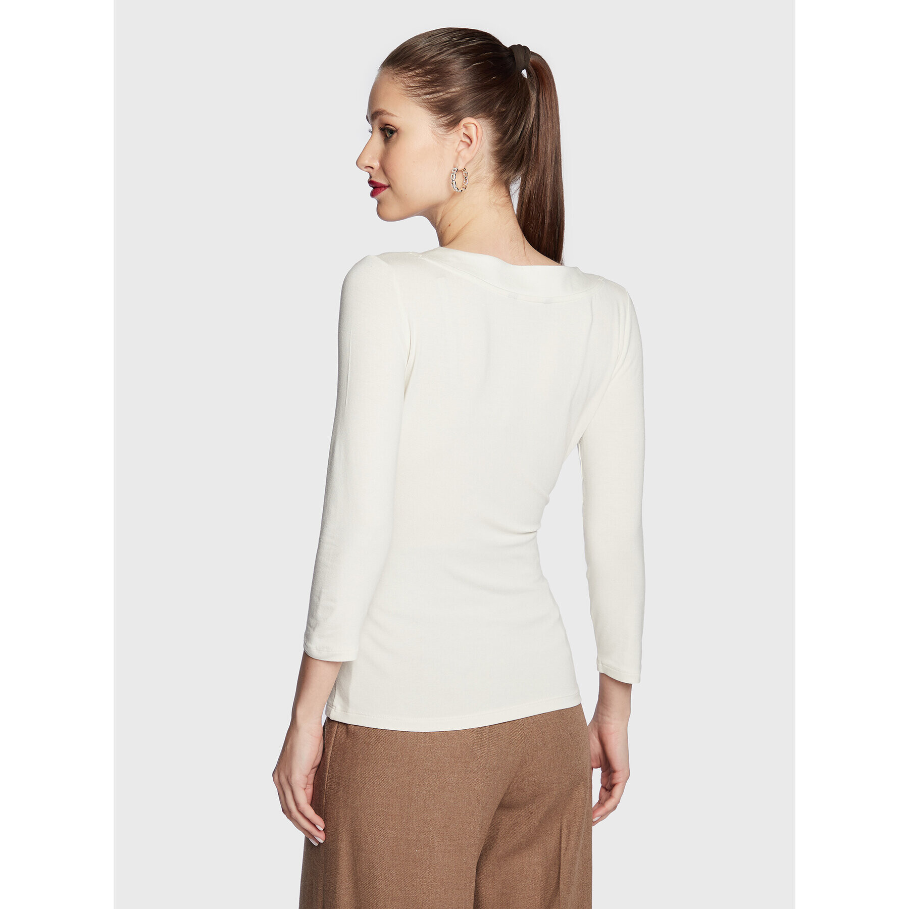 Lauren Ralph Lauren Блуза 200824366 Бял Slim Fit - Pepit.bg