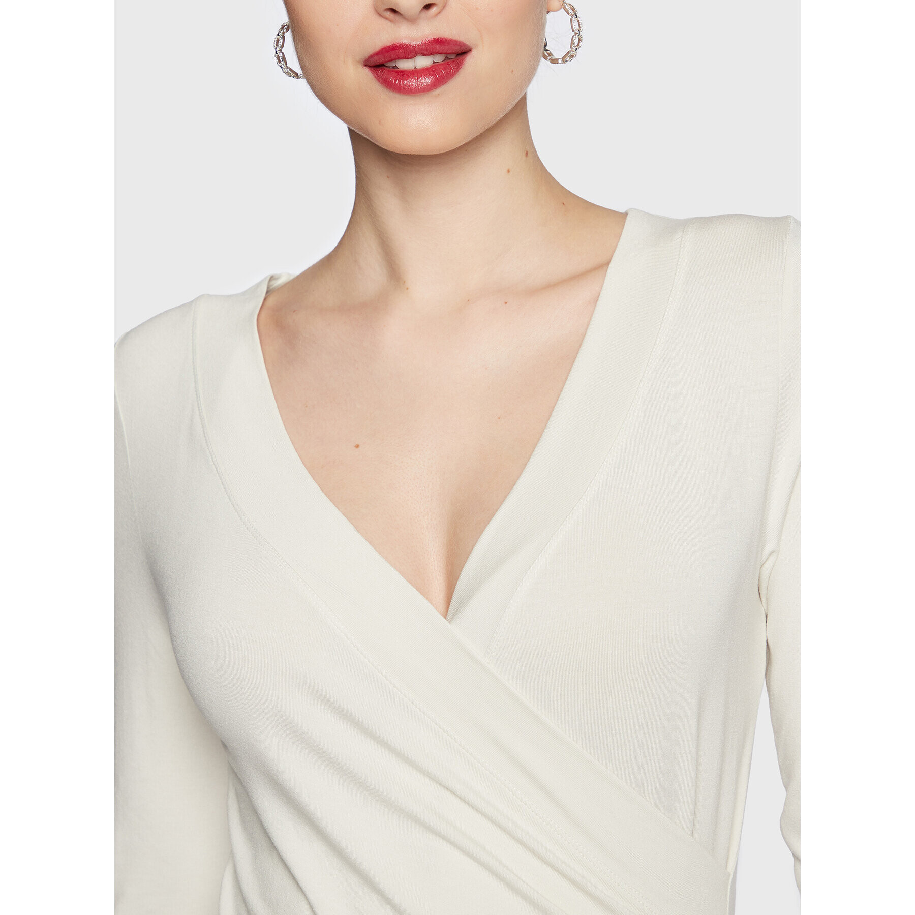 Lauren Ralph Lauren Блуза 200824366 Бял Slim Fit - Pepit.bg