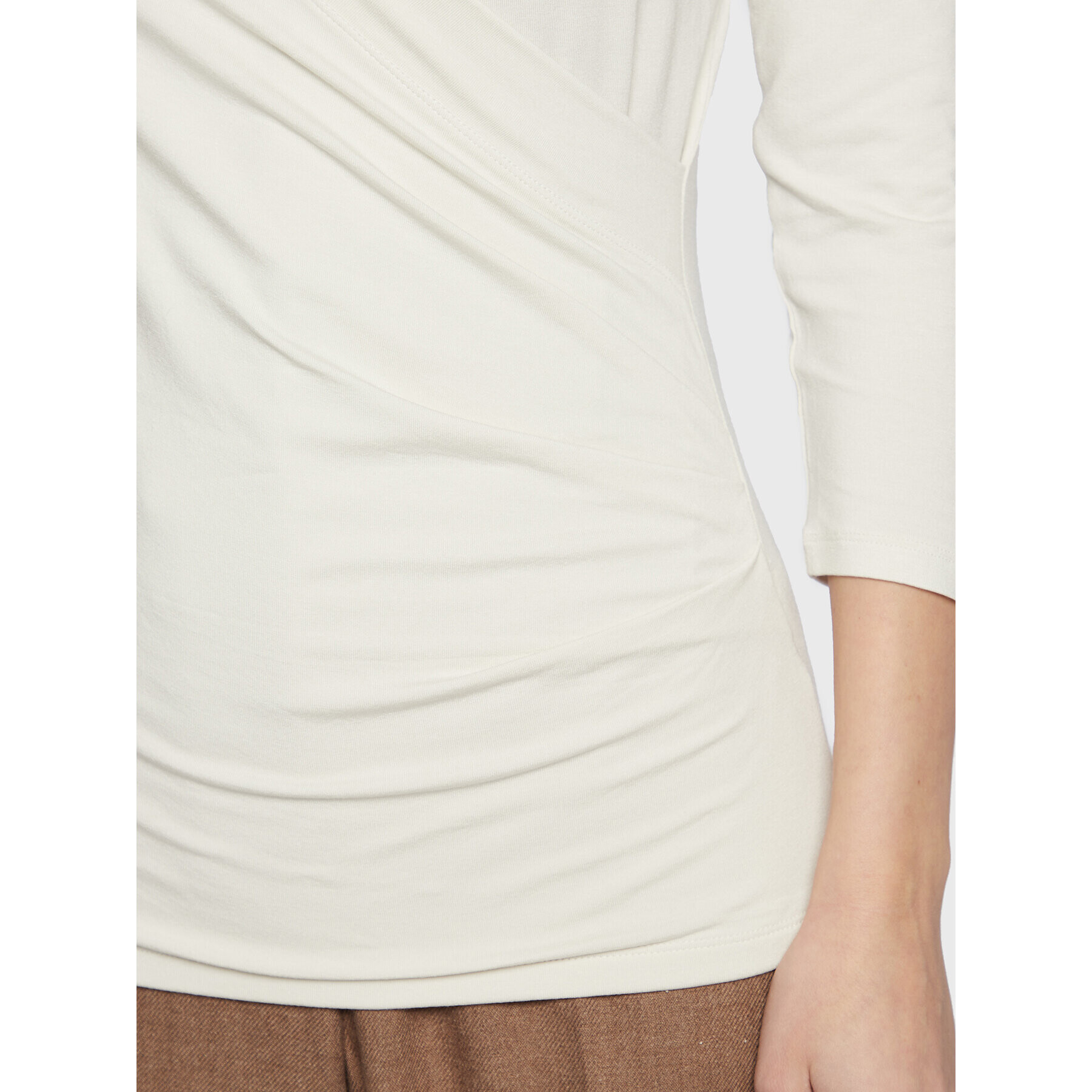 Lauren Ralph Lauren Блуза 200824366 Бял Slim Fit - Pepit.bg