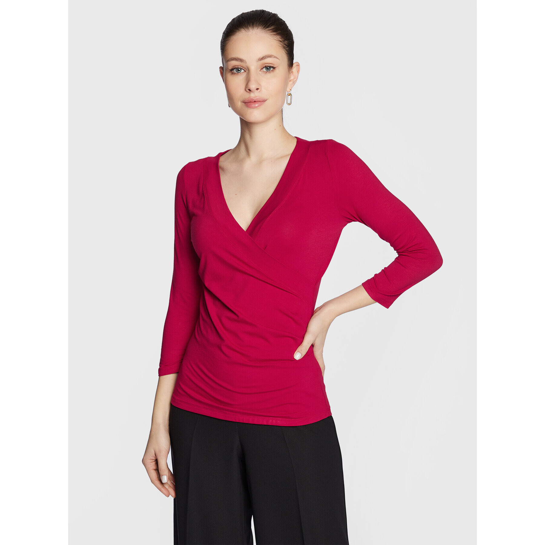 Lauren Ralph Lauren Блуза 200824366 Червен Slim Fit - Pepit.bg