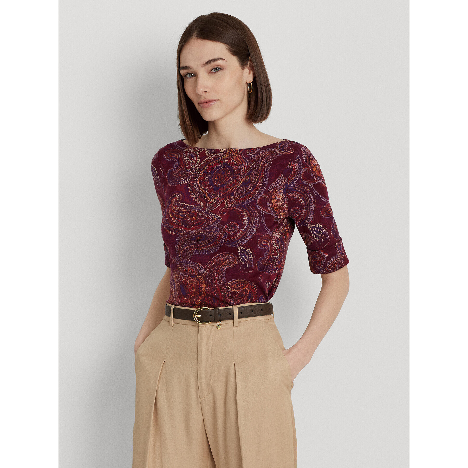 Lauren Ralph Lauren Блуза 200915911001 Бордо Regular Fit - Pepit.bg