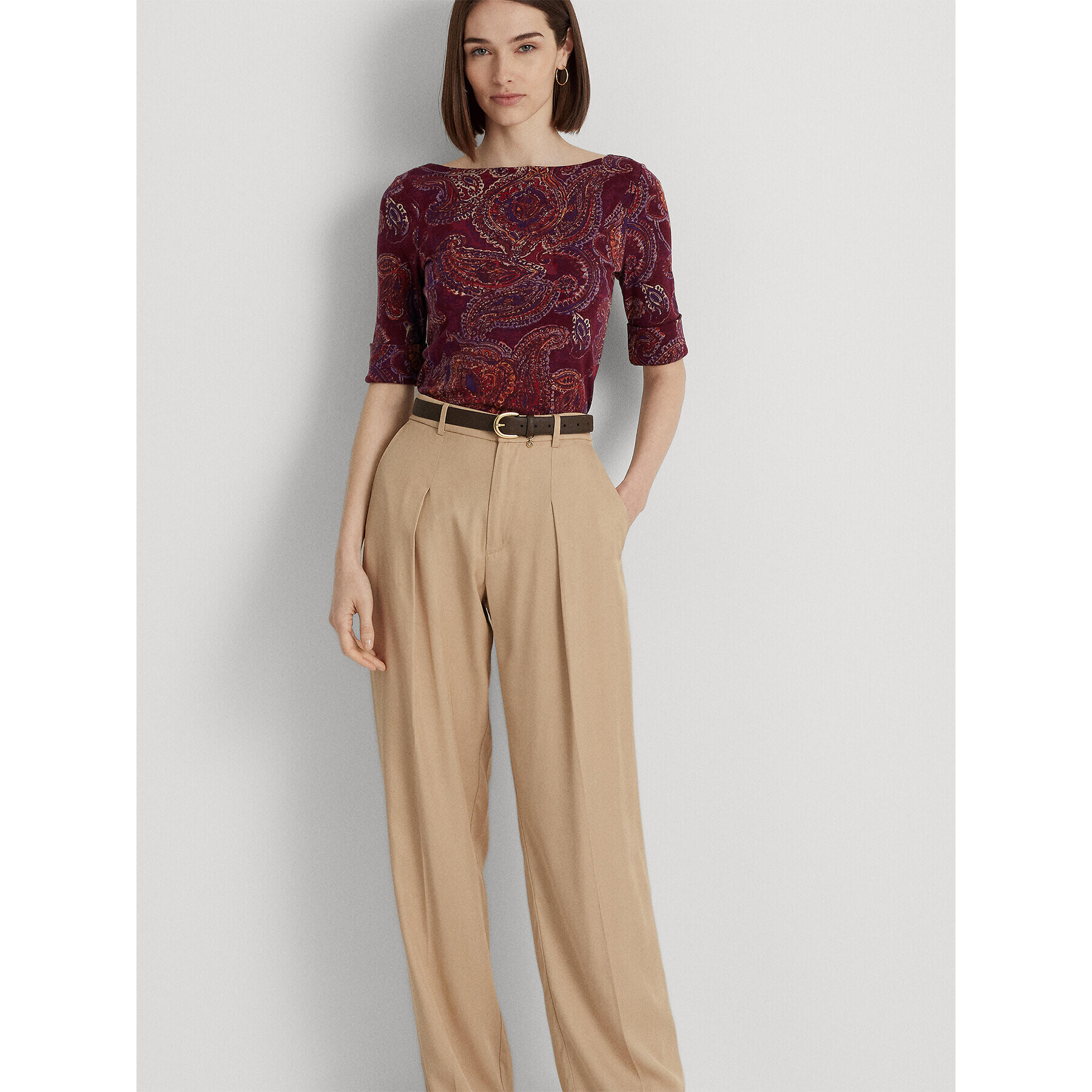 Lauren Ralph Lauren Блуза 200915911001 Бордо Regular Fit - Pepit.bg