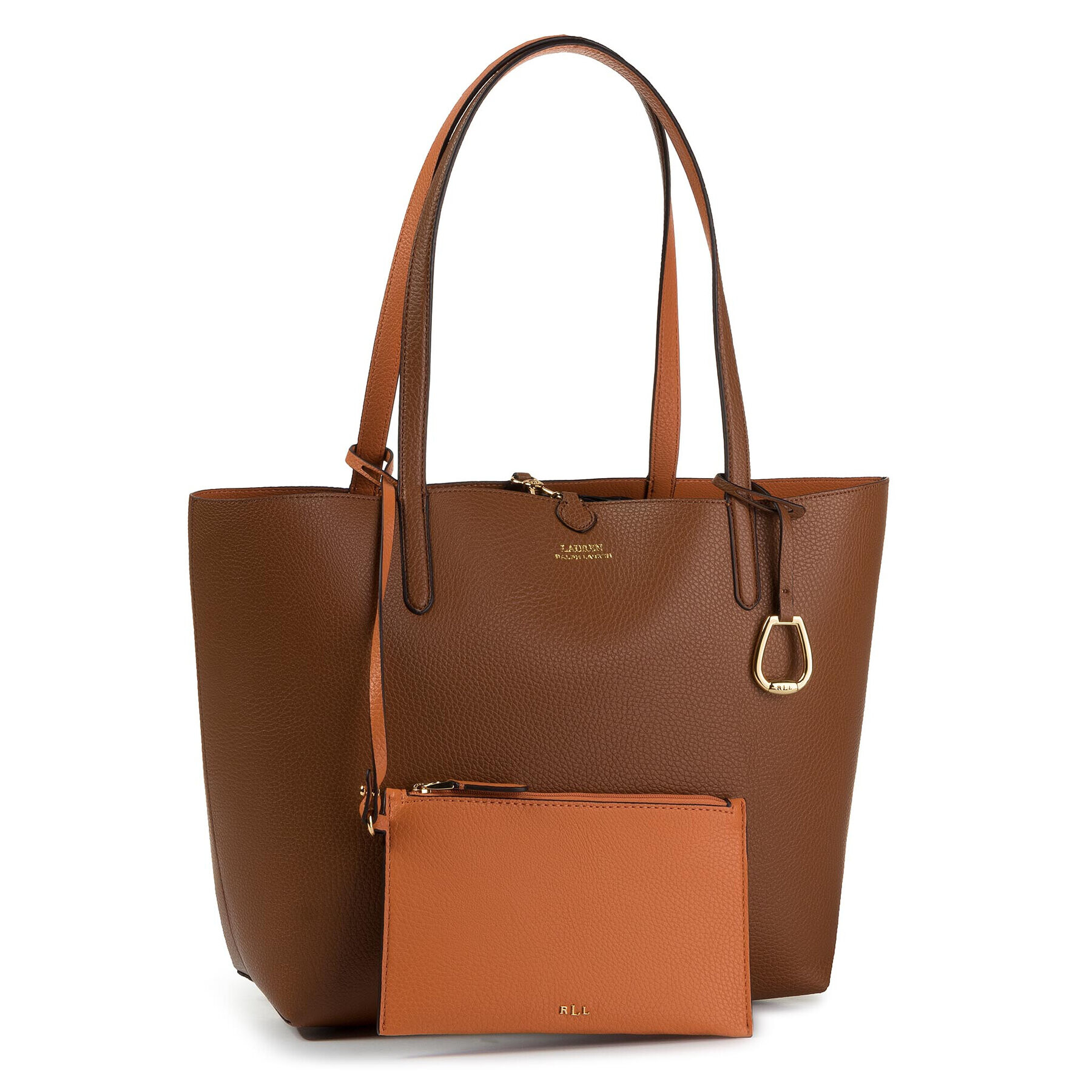 Lauren Ralph Lauren Дамска чанта Rvrsble Tote 431795329002 Оранжев - Pepit.bg