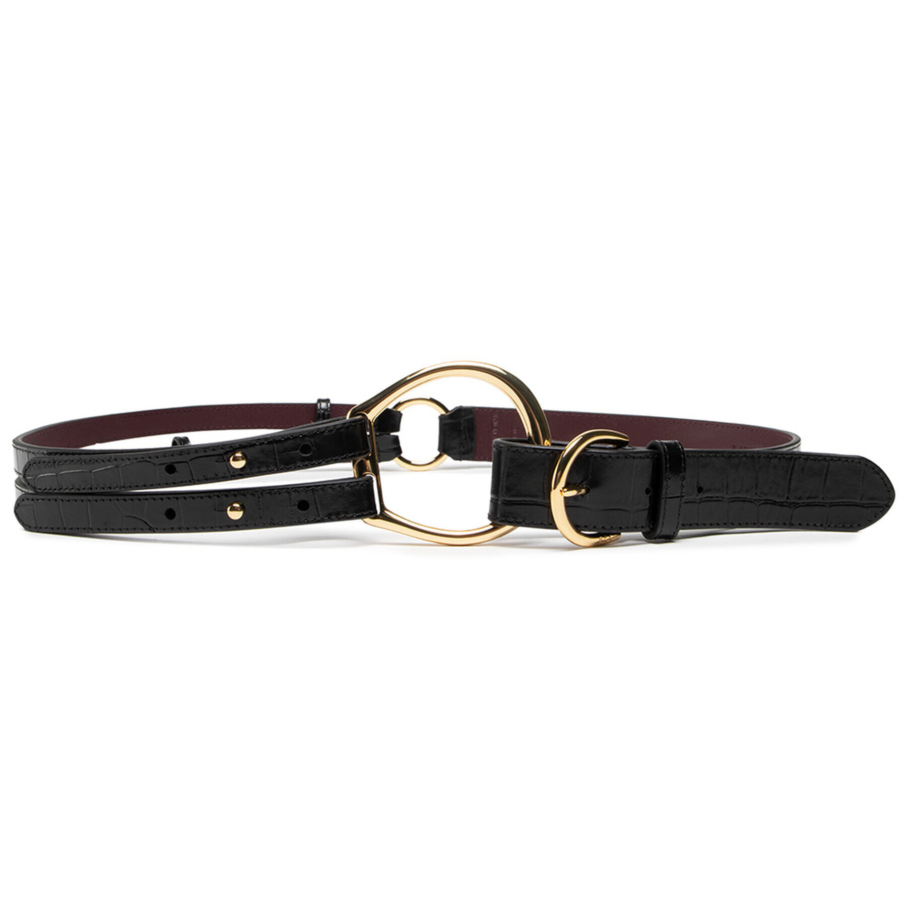 Lauren Ralph Lauren Дамски колан Tri Strap 412810577001 Черен - Pepit.bg