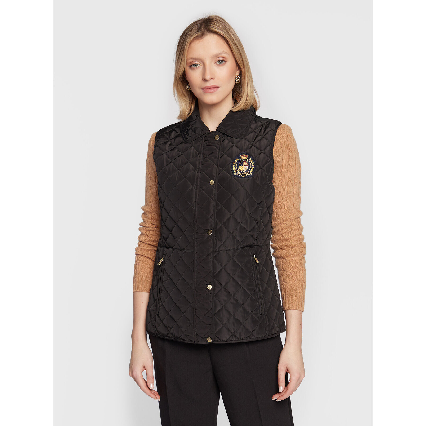 Lauren Ralph Lauren Елек 297876474002 Черен Regular Fit - Pepit.bg