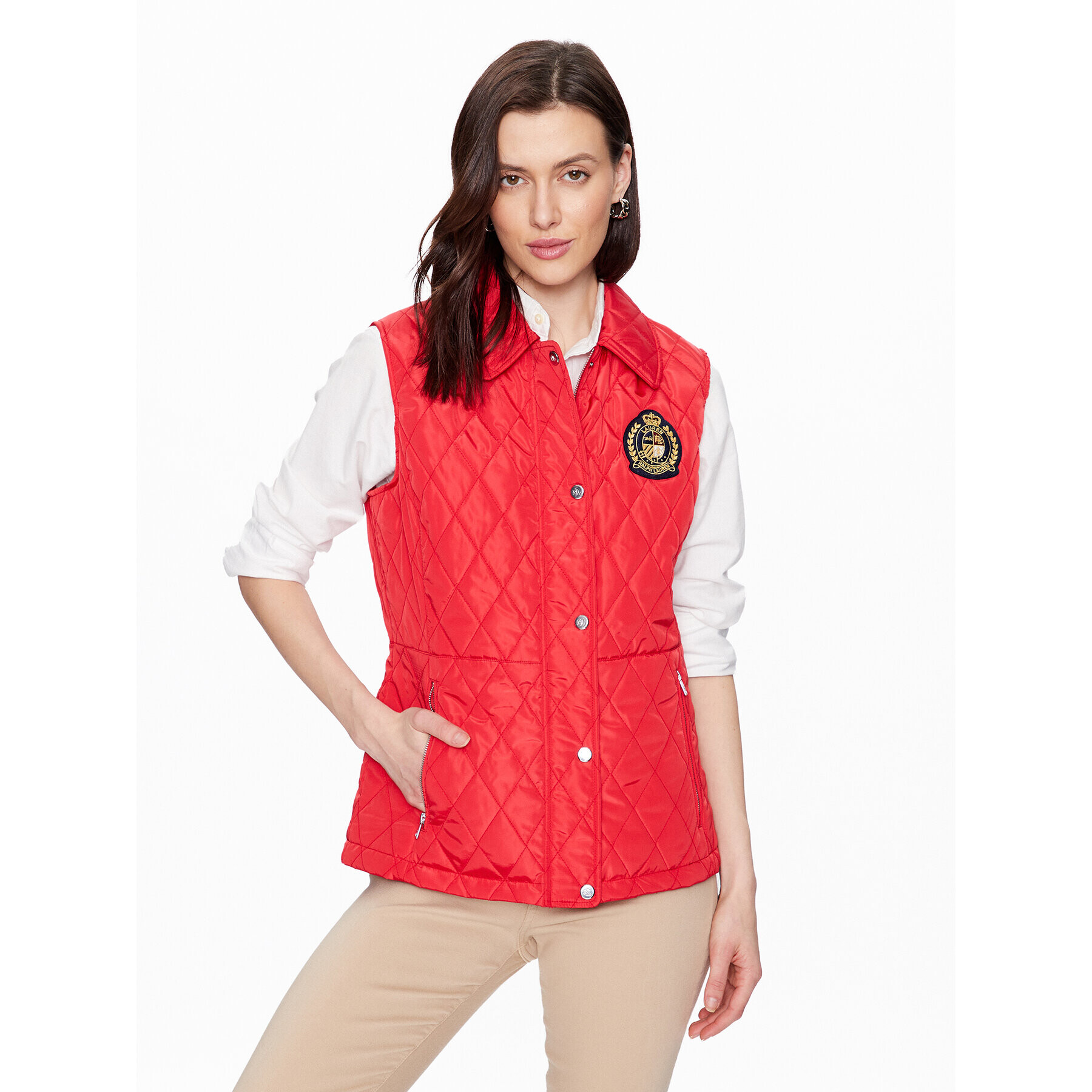 Lauren Ralph Lauren Елек 297905084001 Червен Regular Fit - Pepit.bg