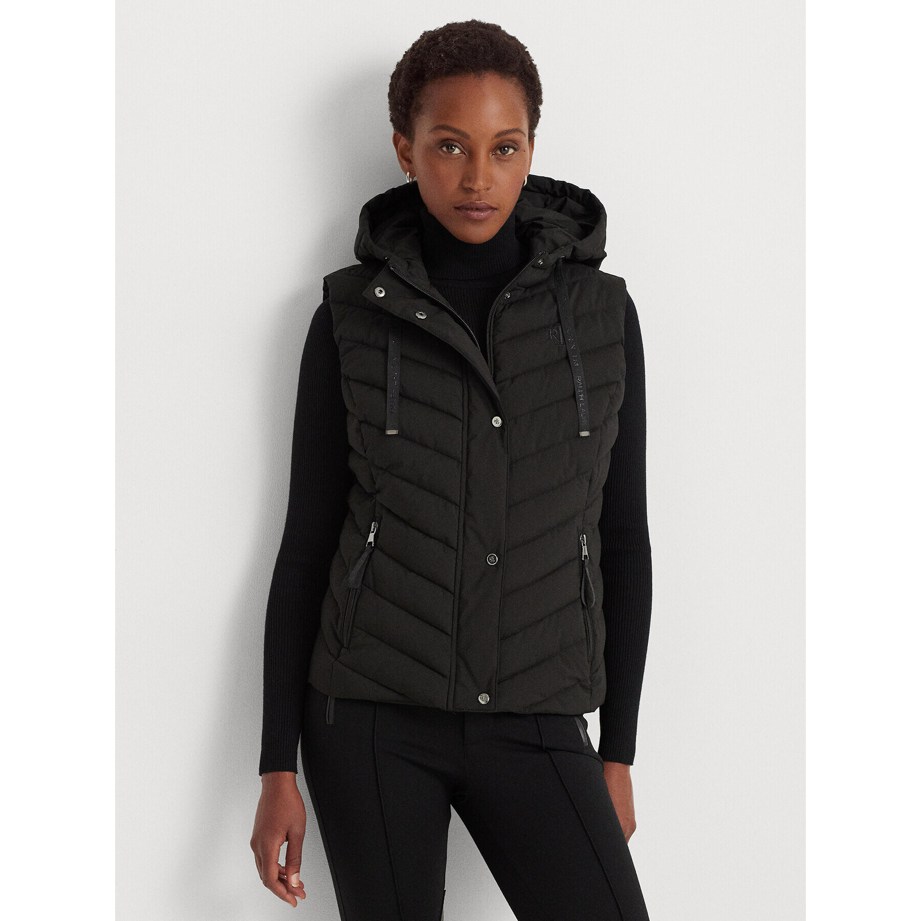 Lauren Ralph Lauren Елек 297918618001 Черен Regular Fit - Pepit.bg