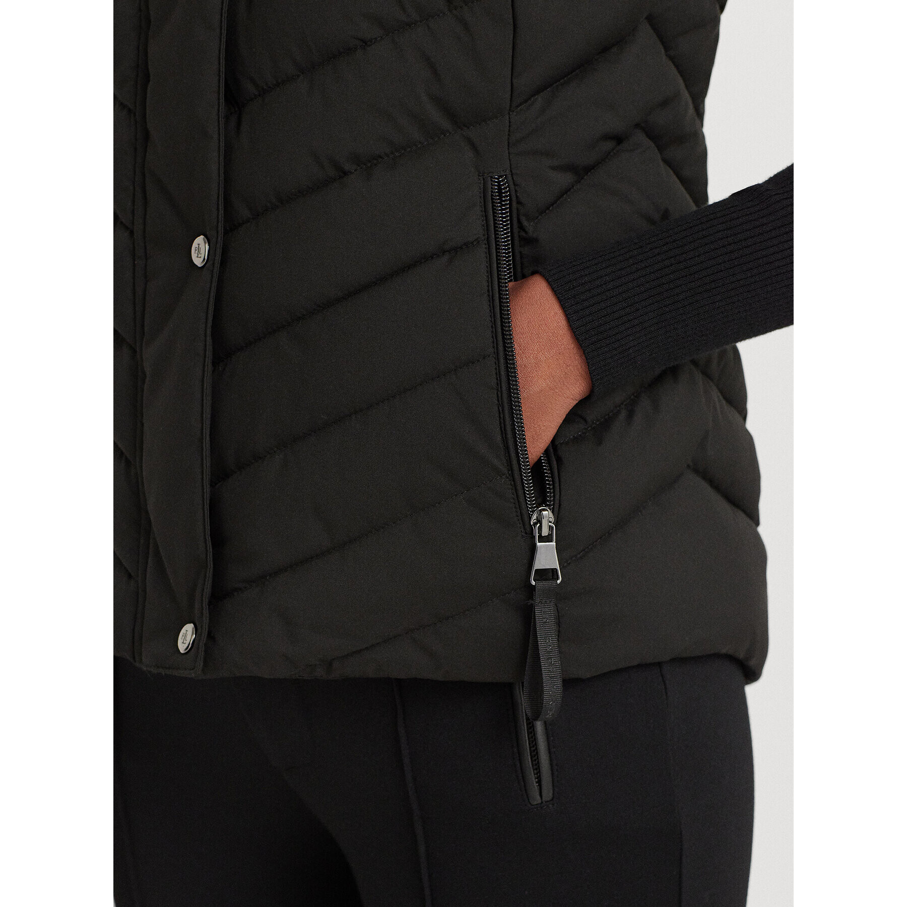 Lauren Ralph Lauren Елек 297918618001 Черен Regular Fit - Pepit.bg