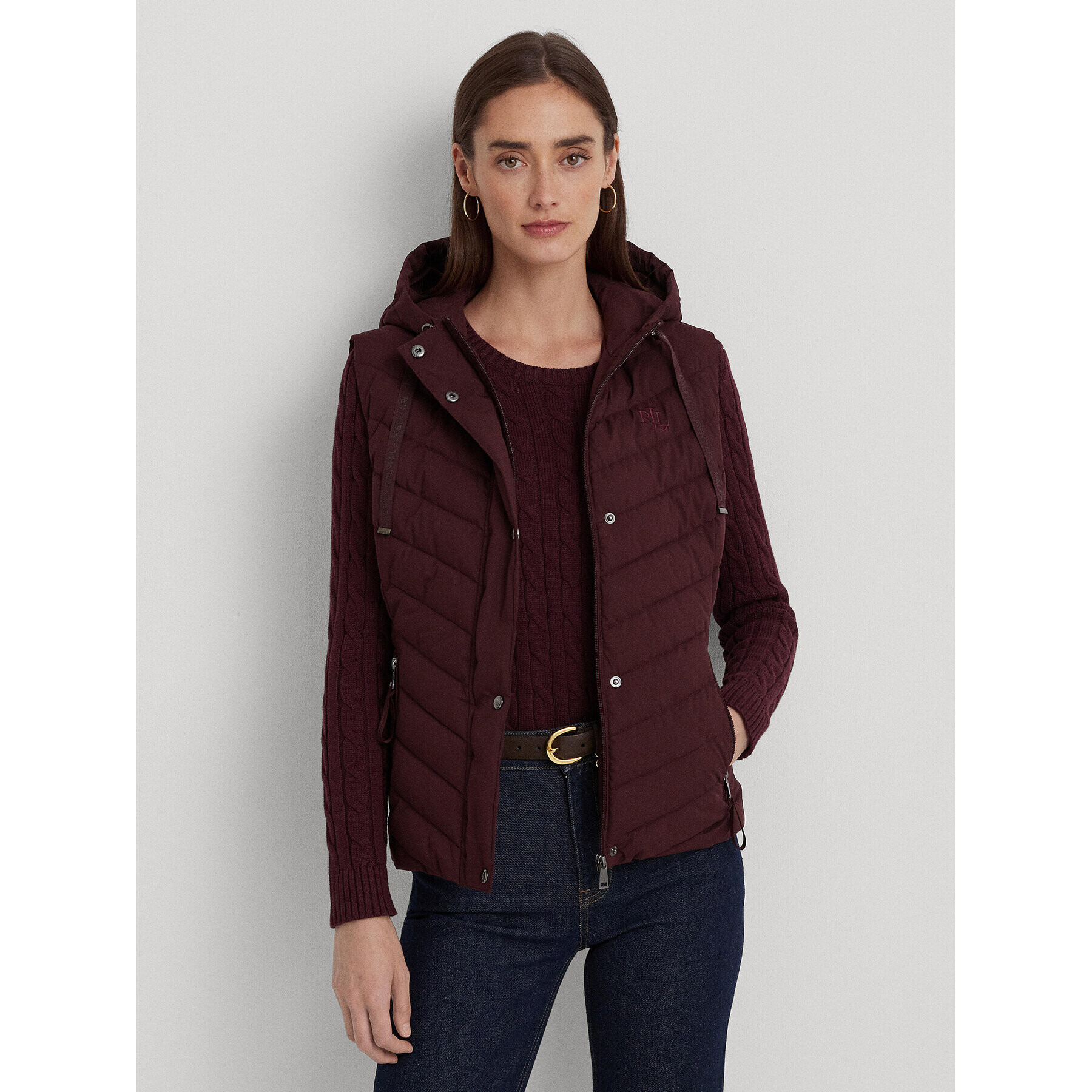 Lauren Ralph Lauren Елек 297918618002 Бордо Regular Fit - Pepit.bg