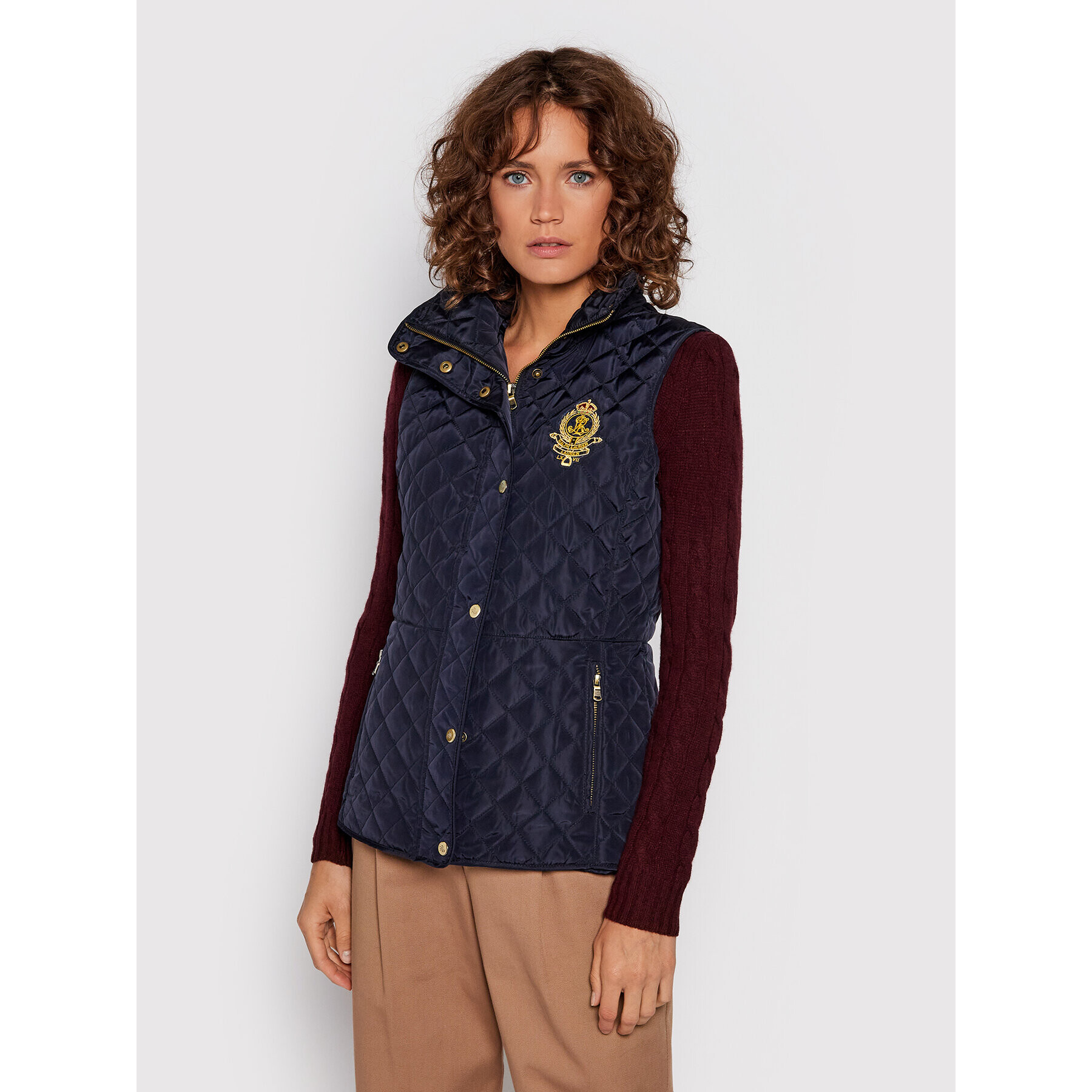 Lauren Ralph Lauren Елек Qltd Vest W Crest 297843205002 Тъмносин Slim Fit - Pepit.bg