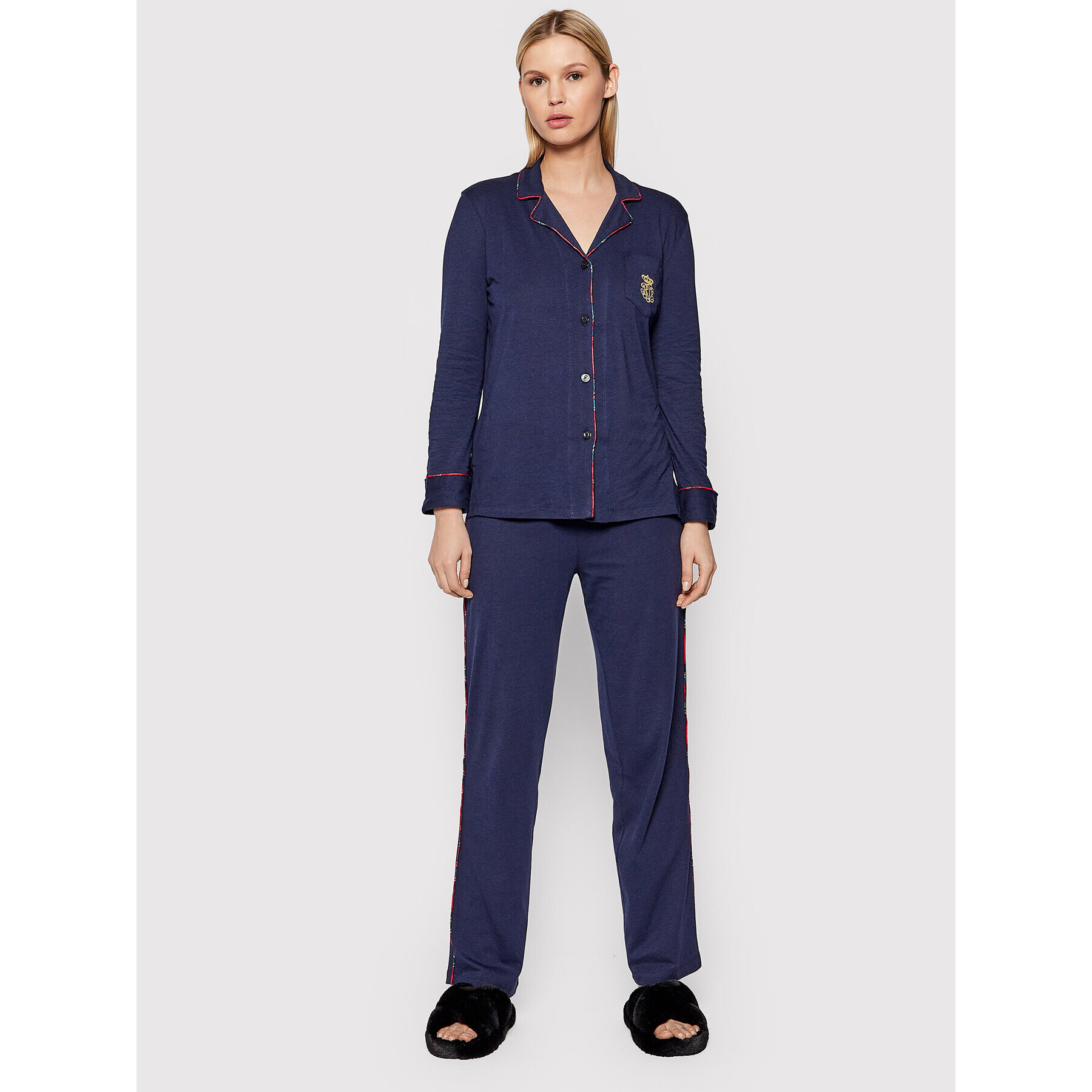 Lauren Ralph Lauren Пижама ILN92123F Тъмносин Regular Fit - Pepit.bg