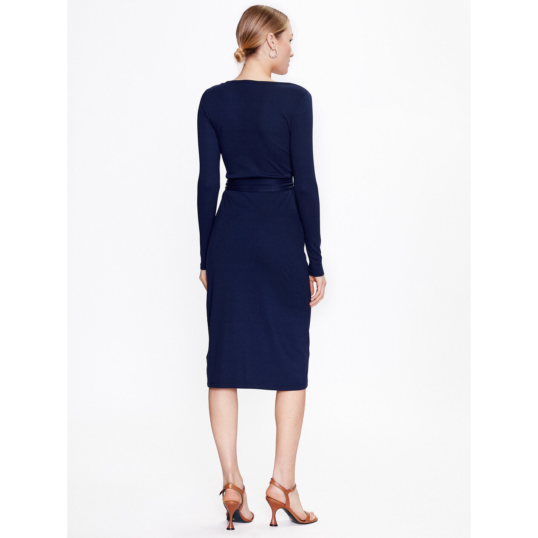 Lauren Ralph Lauren Плетена рокля 250889290 Тъмносин Slim Fit - Pepit.bg