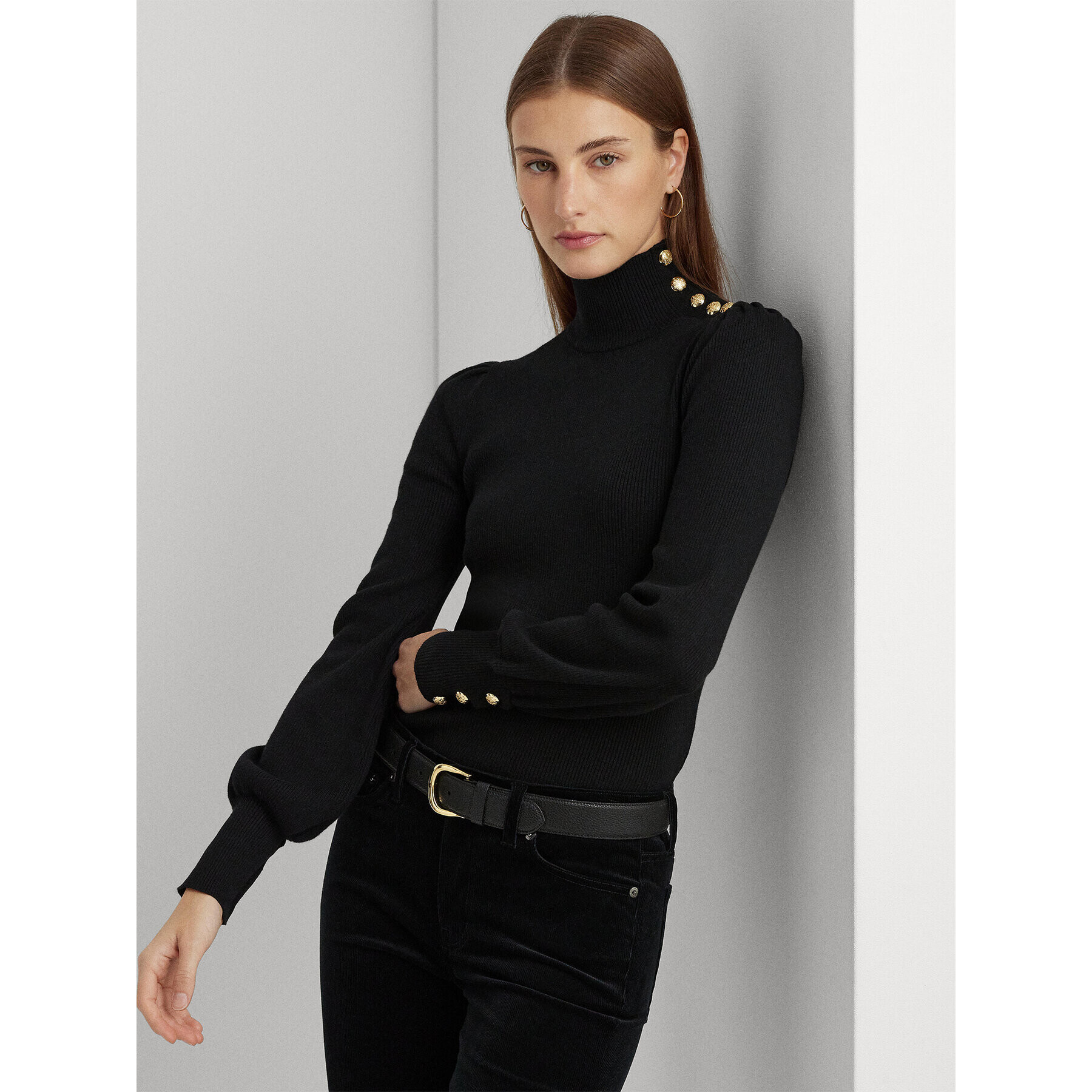 Lauren Ralph Lauren Поло 200882214001 Черен Slim Fit - Pepit.bg