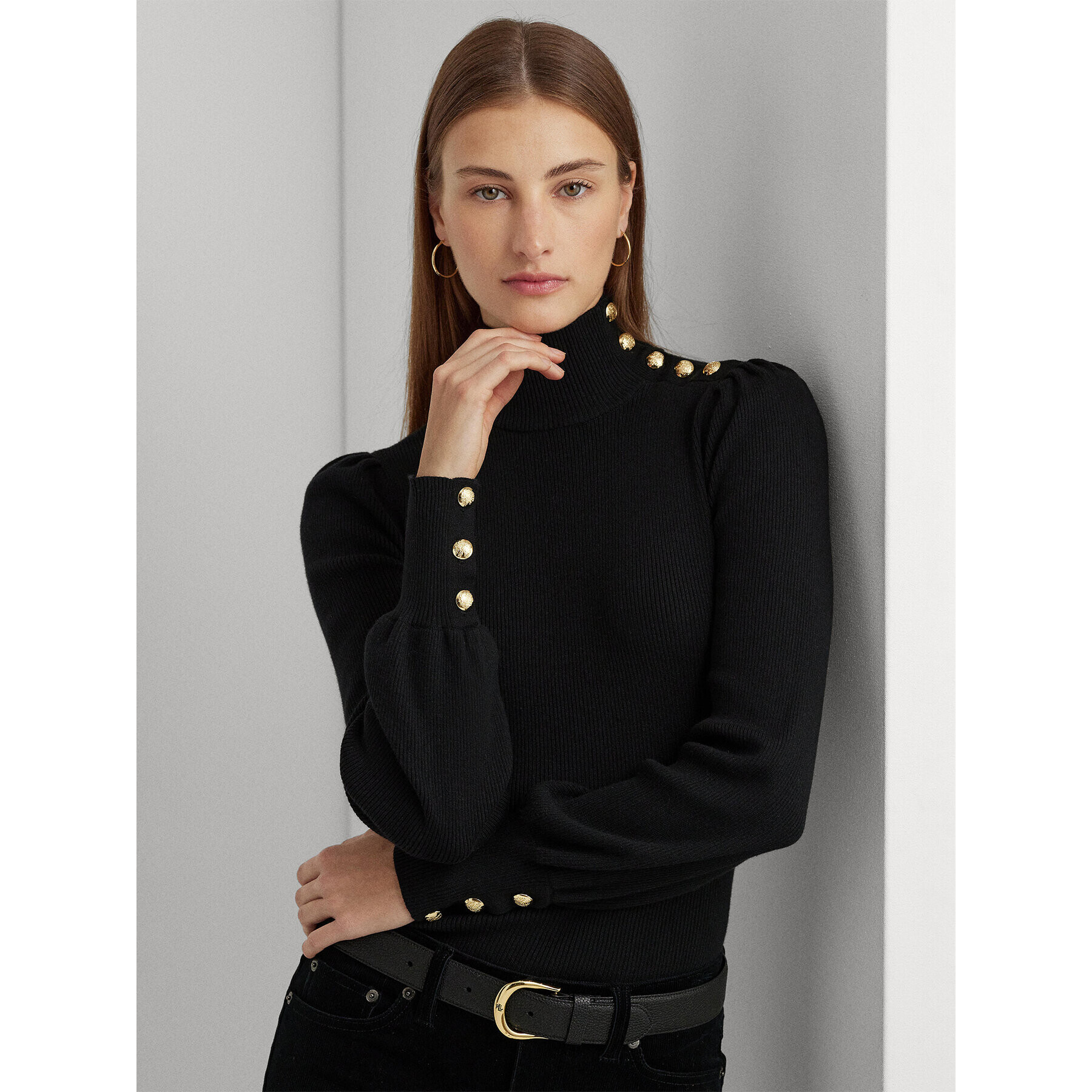 Lauren Ralph Lauren Поло 200882214001 Черен Slim Fit - Pepit.bg