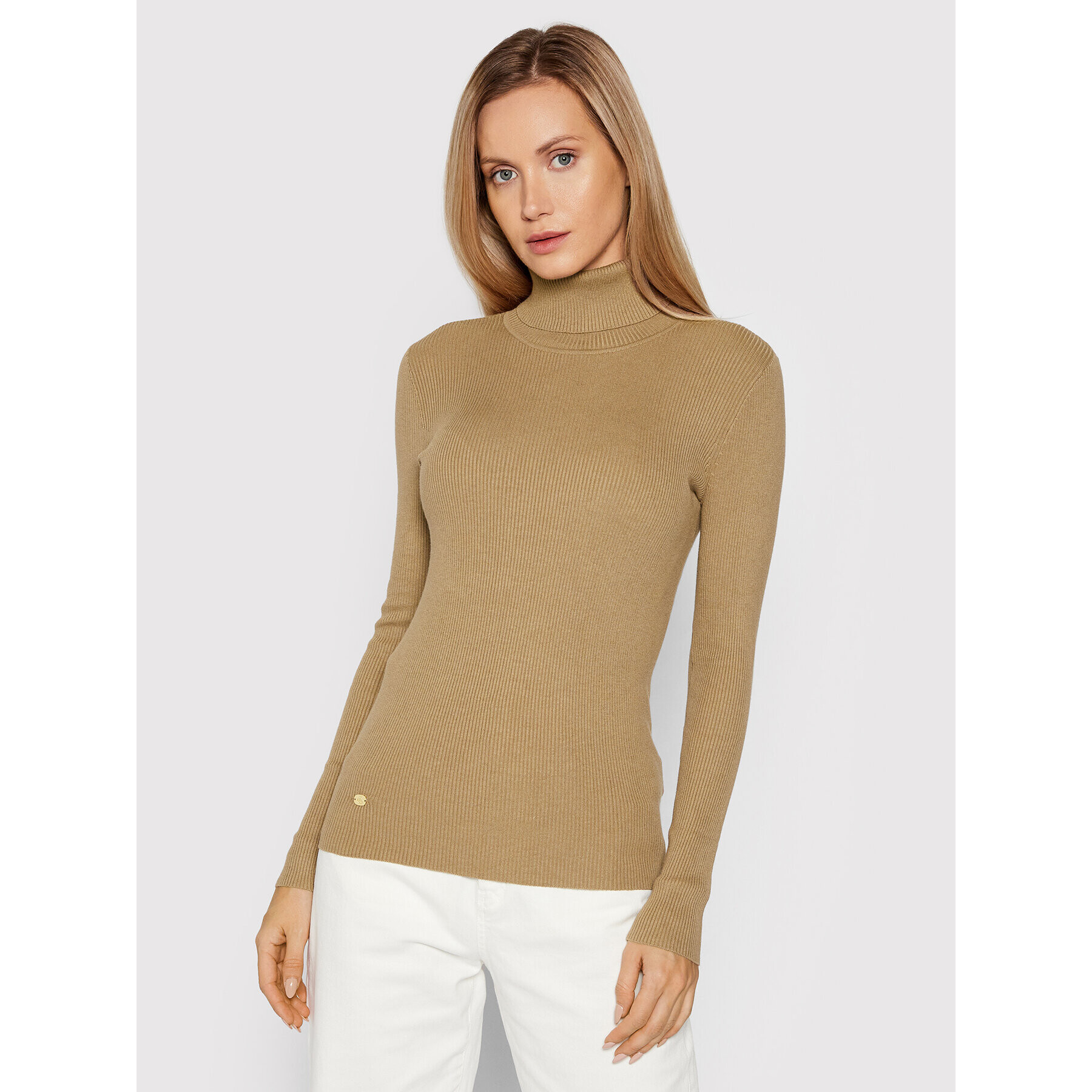 Lauren Ralph Lauren Поло Turtle Neck 200643398041 Кафяв Slim Fit - Pepit.bg