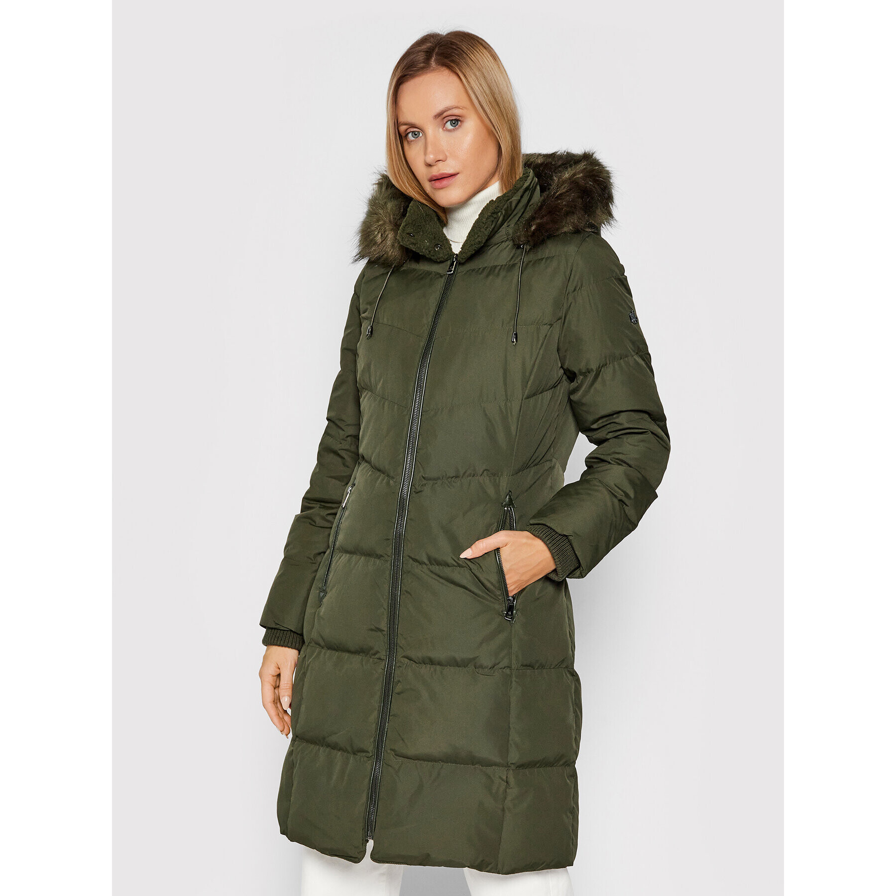 Lauren Ralph Lauren Пухено яке 297821752005 Зелен Regular Fit - Pepit.bg