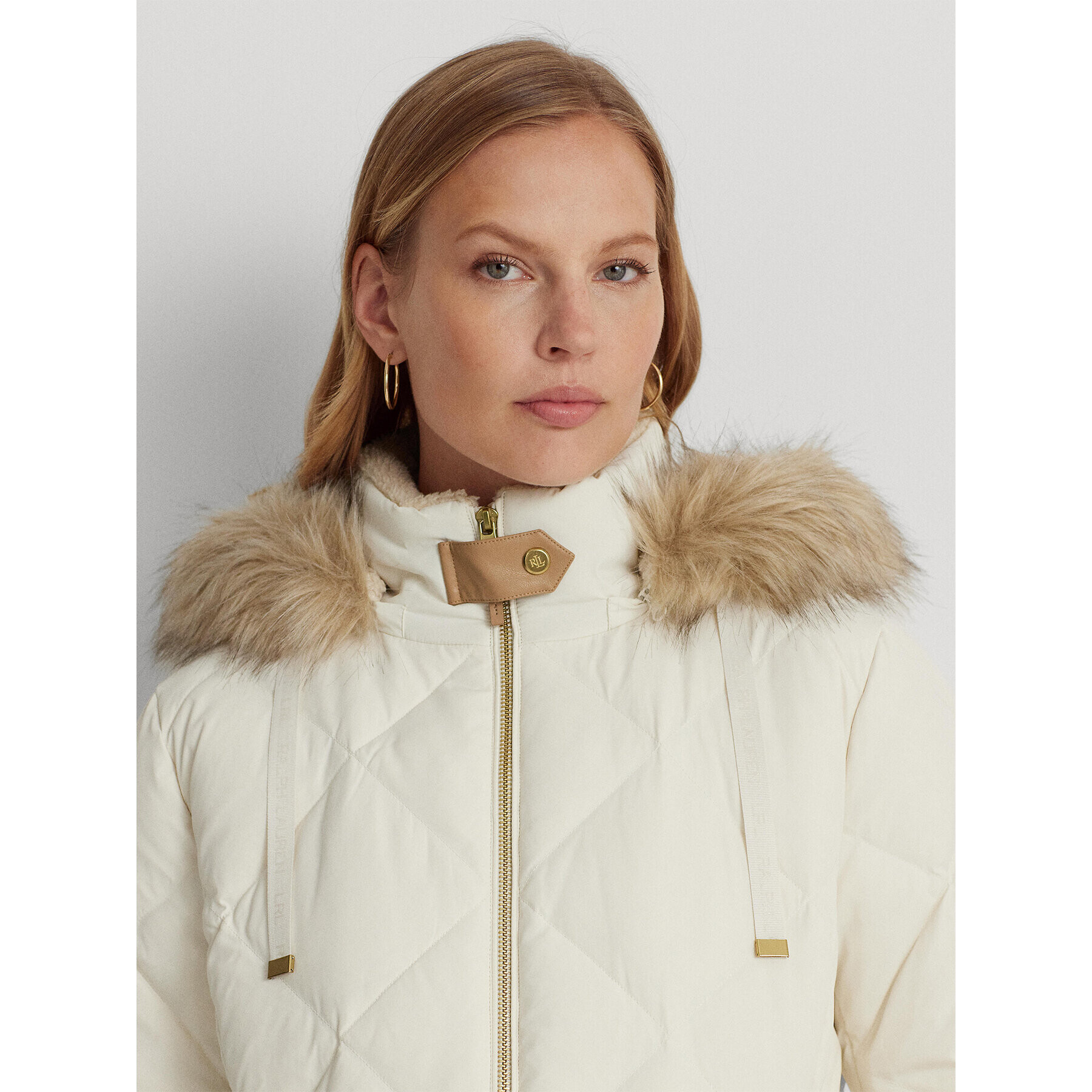 Lauren Ralph Lauren Пухено яке 297928111004 Екрю Regular Fit - Pepit.bg