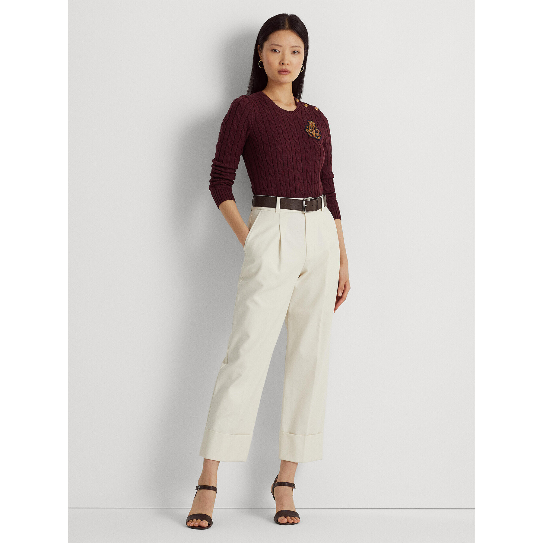 Lauren Ralph Lauren Пуловер 200909340003 Бордо Regular Fit - Pepit.bg