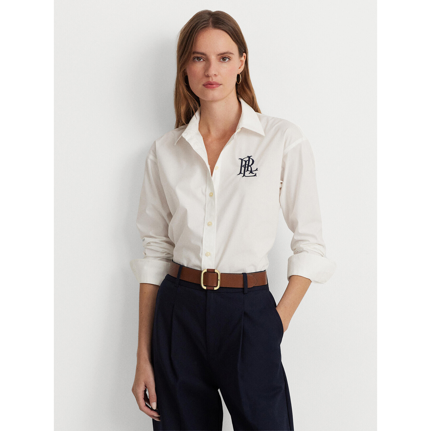 Lauren Ralph Lauren Риза 200932538001 Бял Straight Fit - Pepit.bg