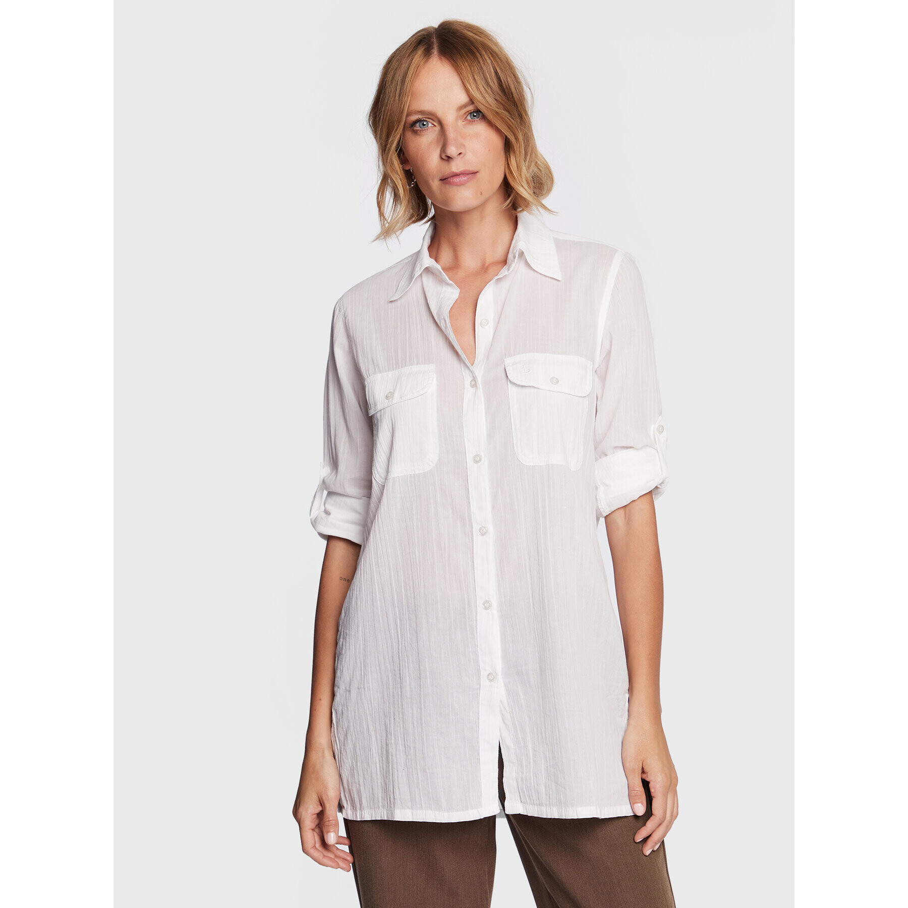 Lauren Ralph Lauren Риза 20113076 Бял Regular Fit - Pepit.bg