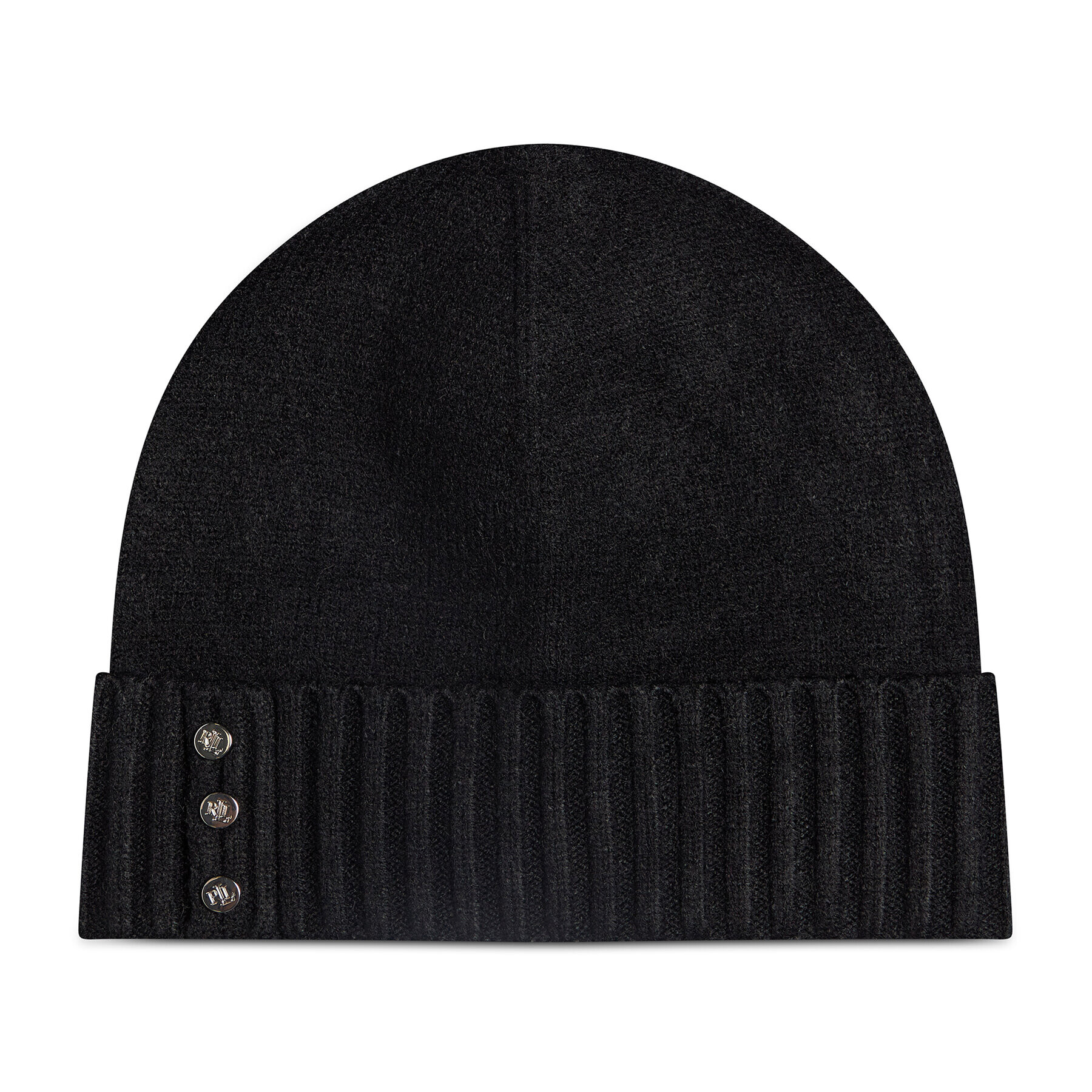 Lauren Ralph Lauren Шапка 3 Button Knit Beanie 454823087001 Черен - Pepit.bg