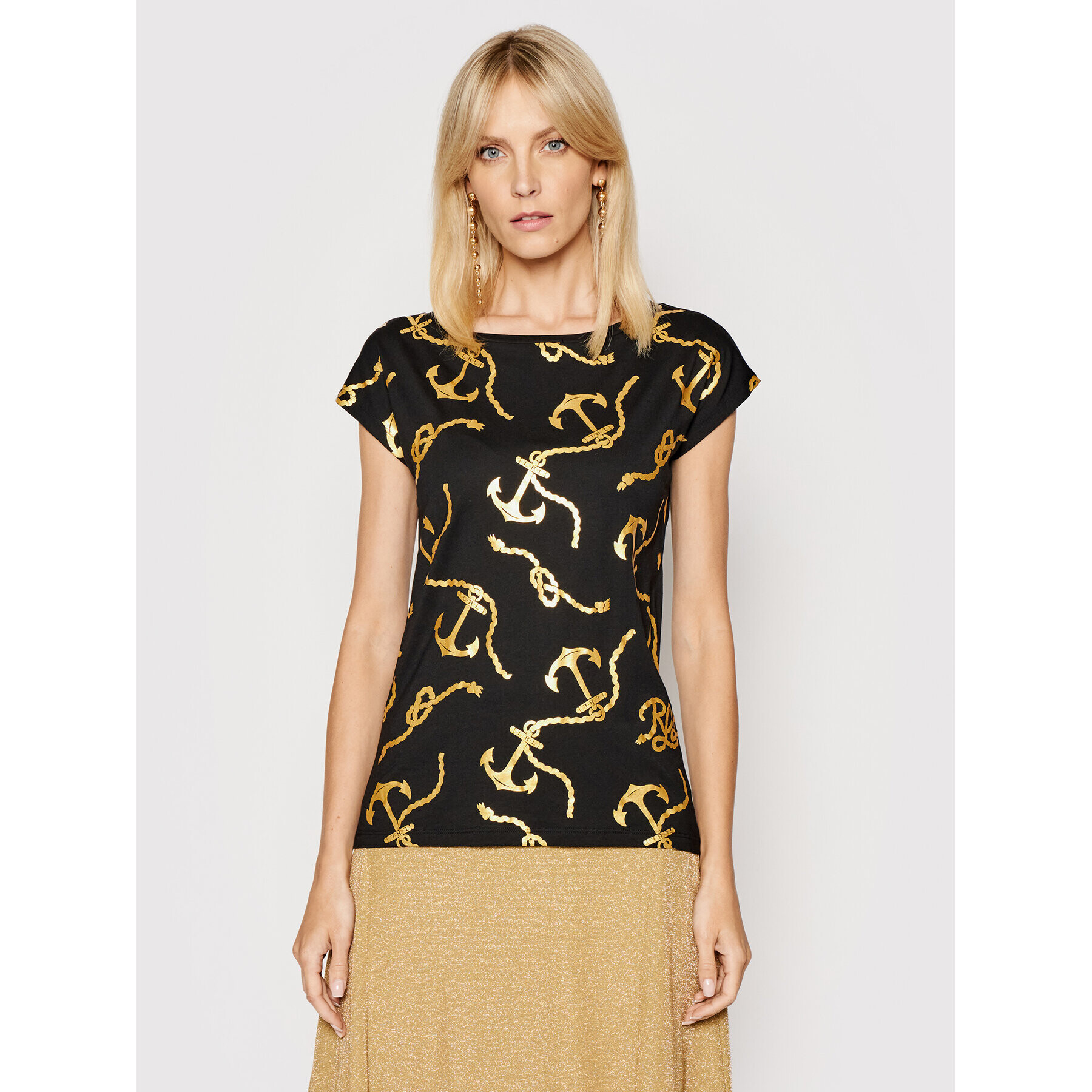 Lauren Ralph Lauren Тишърт 200817470001 Черен Regular Fit - Pepit.bg