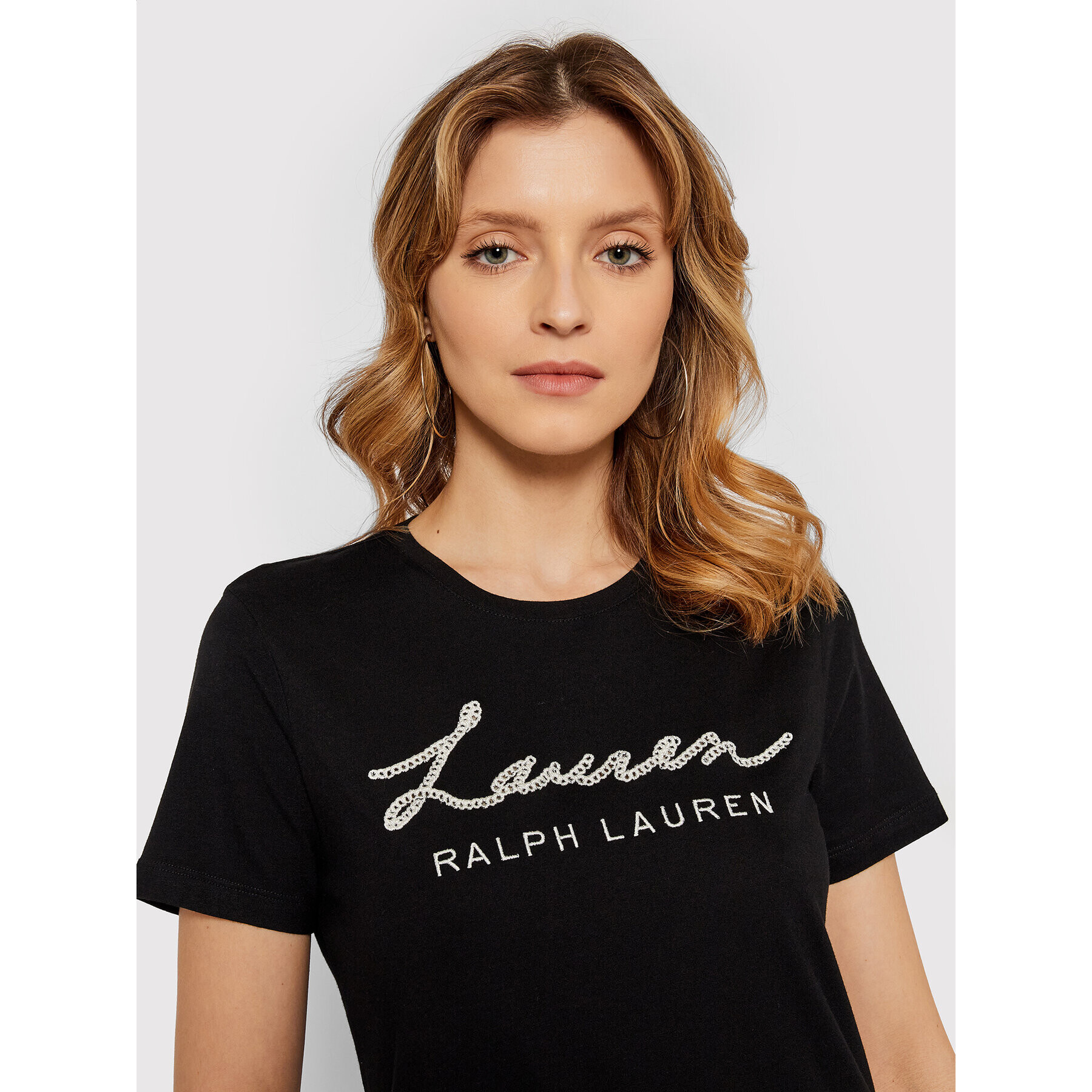 Lauren Ralph Lauren Тишърт 200852314001 Черен Regular Fit - Pepit.bg