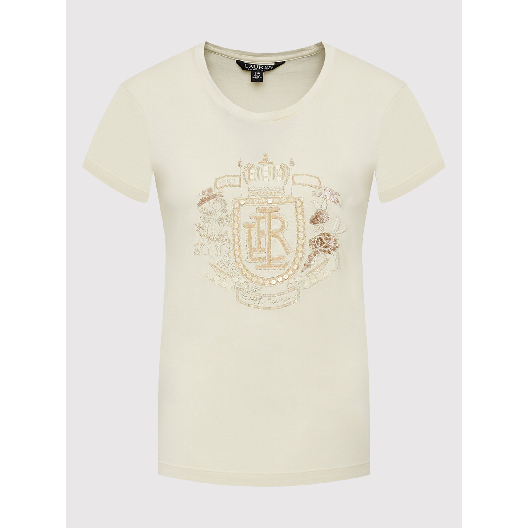 Lauren Ralph Lauren Тишърт 200861442001 Бежов Regular Fit - Pepit.bg