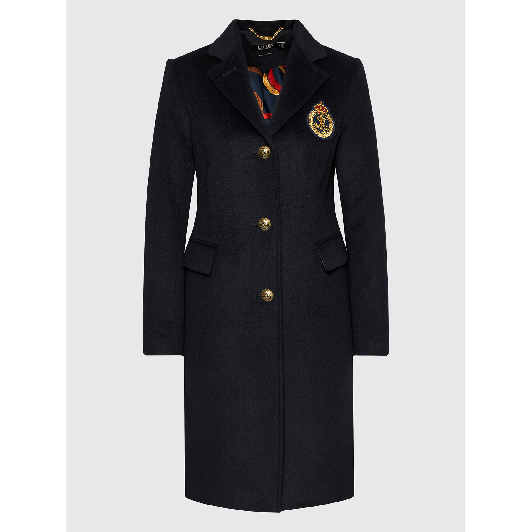 Lauren Ralph Lauren Вълнено палто Sb Crest Patrch Wl Ct 297853841001 Тъмносин Regular Fit - Pepit.bg