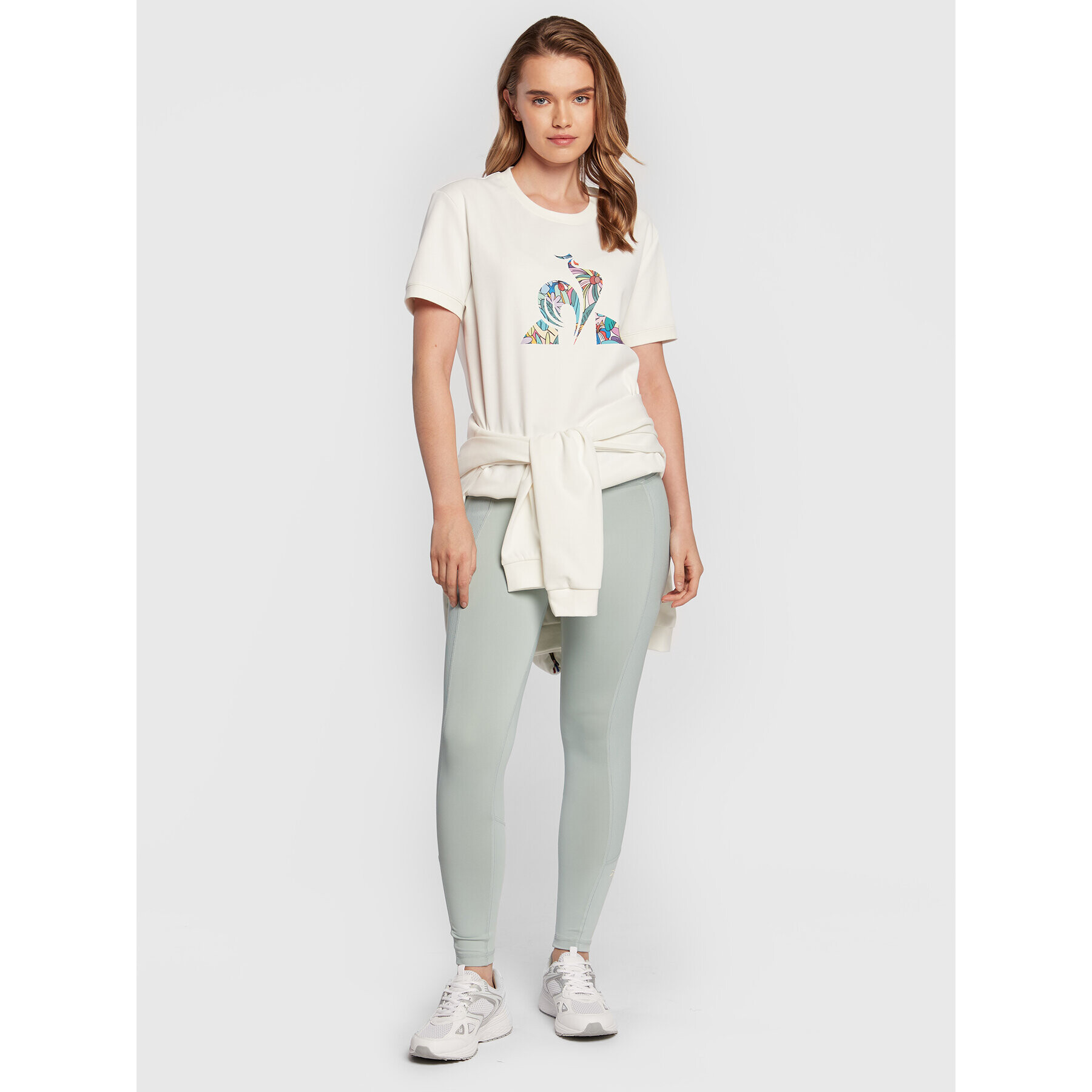 Le Coq Sportif Тишърт LEONA ROSE 2220676 Бял Regular Fit - Pepit.bg