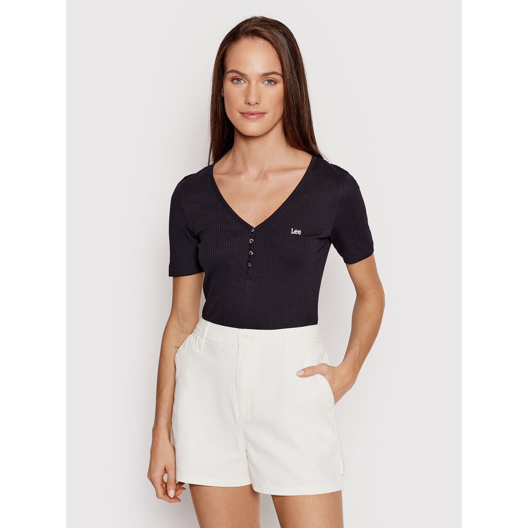 Lee Блуза Henley Black L44KUX01 Черен Slim Fit - Pepit.bg