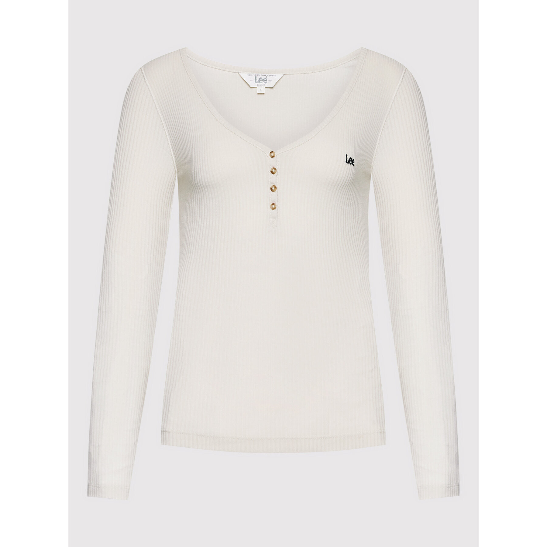 Lee Блуза Henley L40FIPDN Бял Slim Fit - Pepit.bg