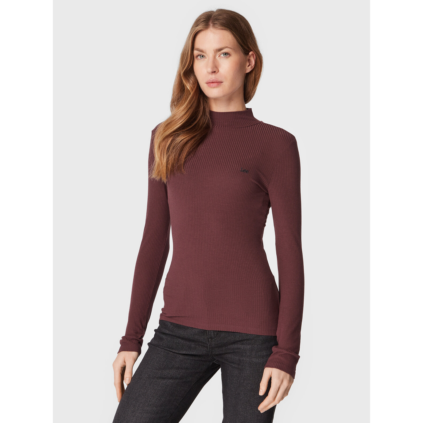 Lee Блуза L40HIP34 112320879 Кафяв Slim Fit - Pepit.bg