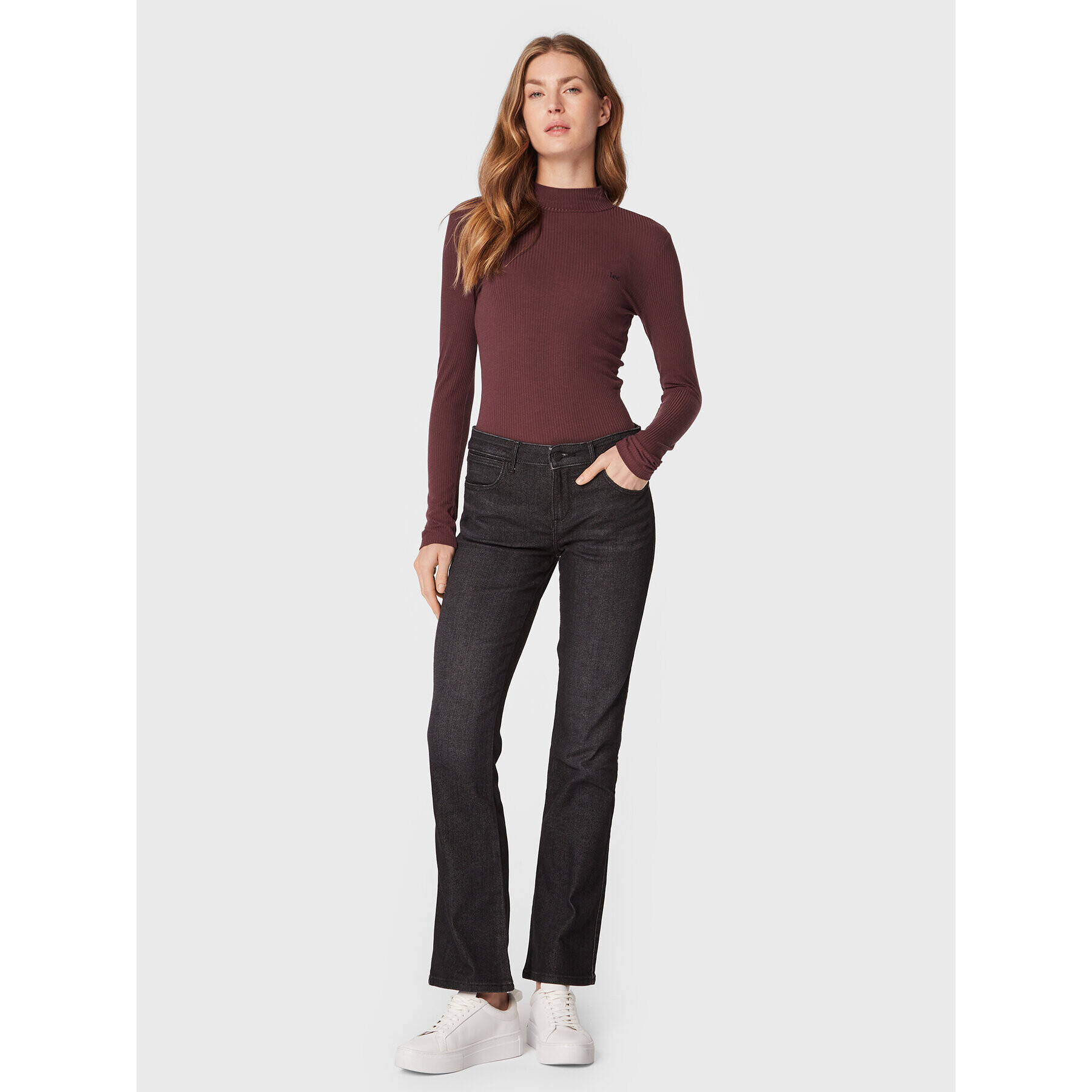 Lee Блуза L40HIP34 112320879 Кафяв Slim Fit - Pepit.bg