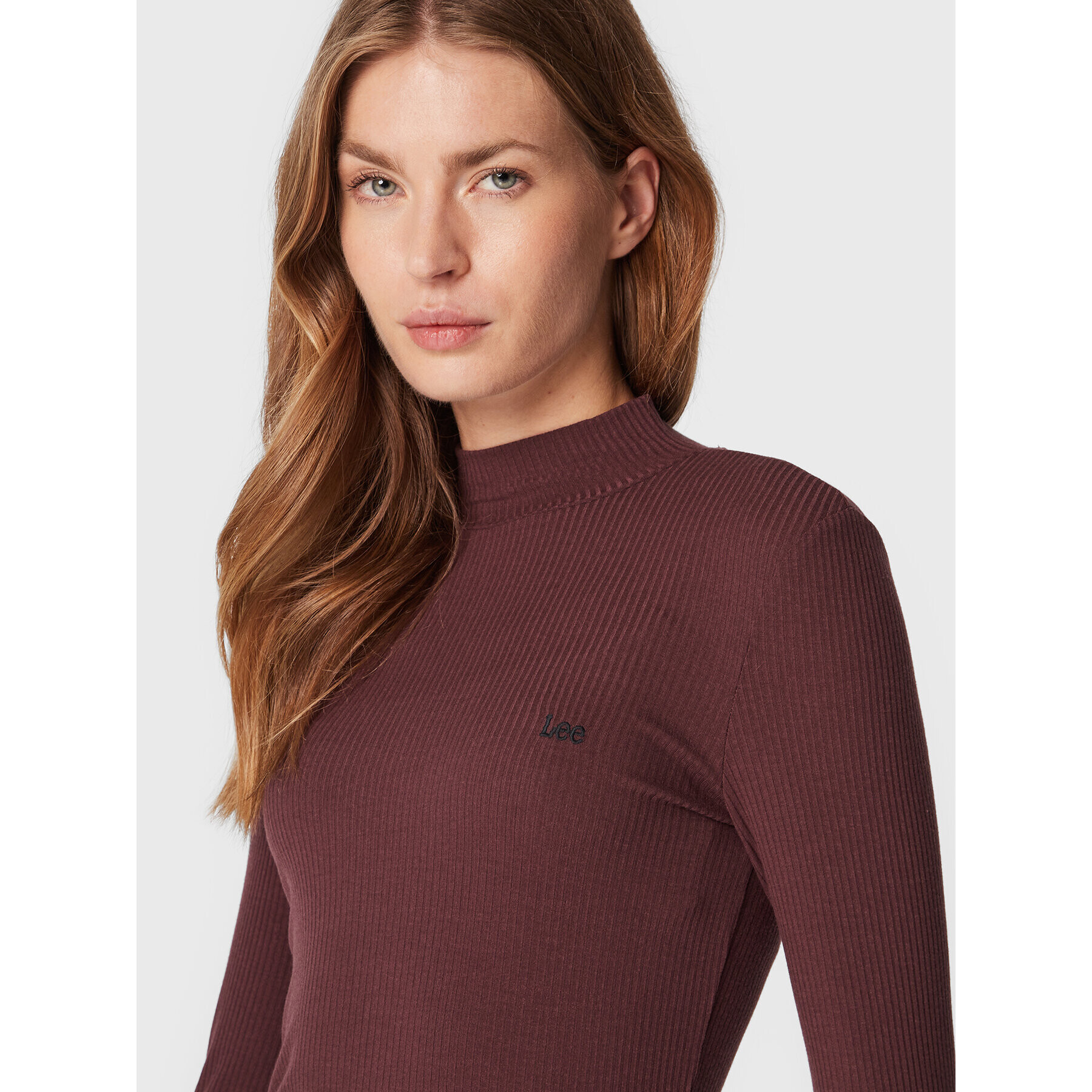 Lee Блуза L40HIP34 112320879 Кафяв Slim Fit - Pepit.bg