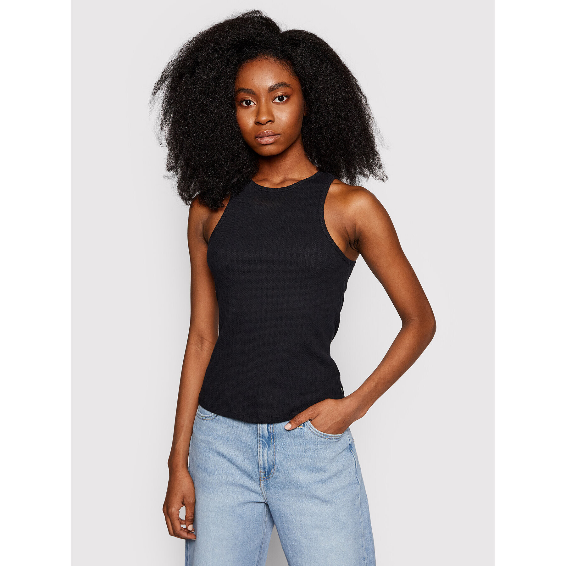 Lee Блуза Ribbed L44QPJ01 Черен Slim Fit - Pepit.bg