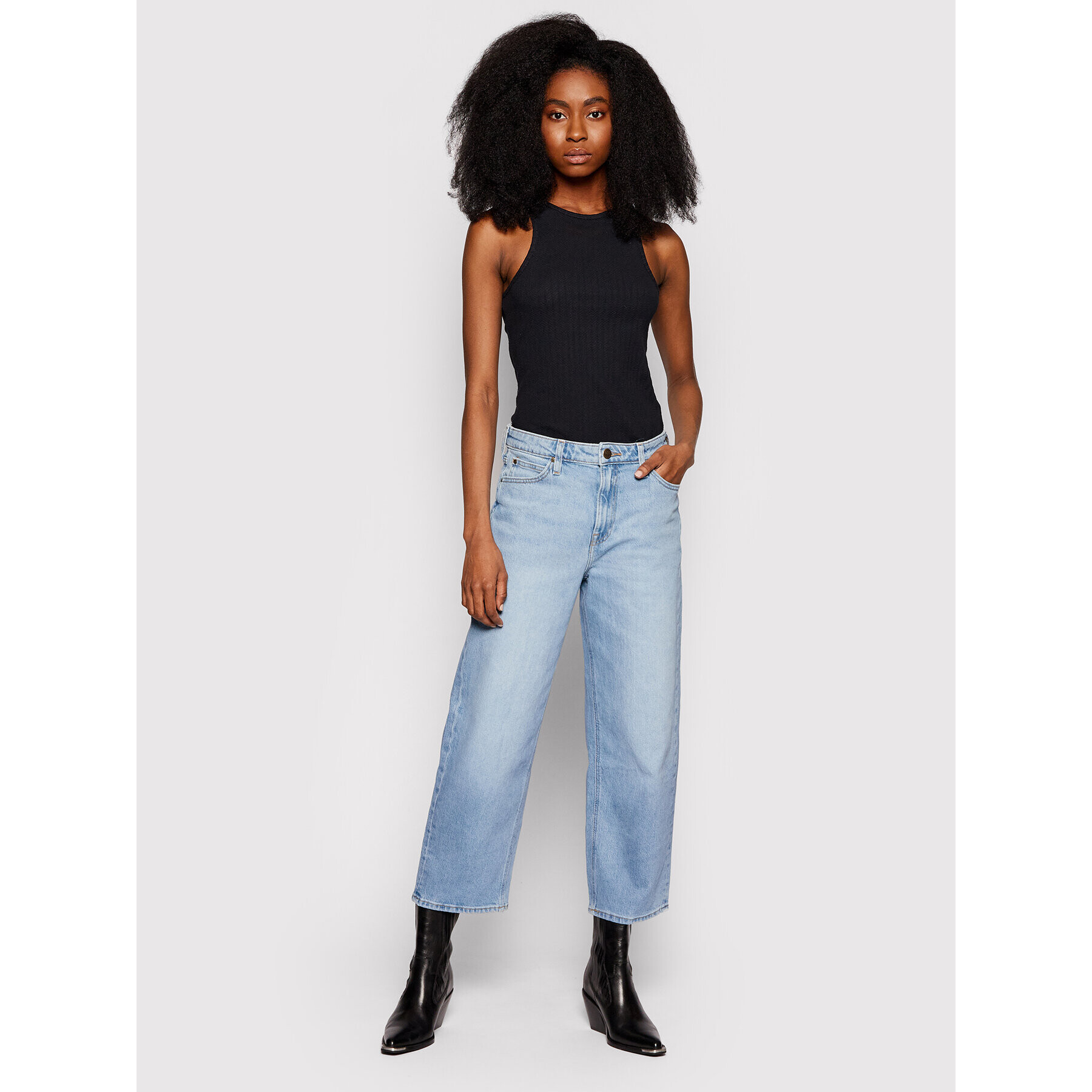 Lee Блуза Ribbed L44QPJ01 Черен Slim Fit - Pepit.bg