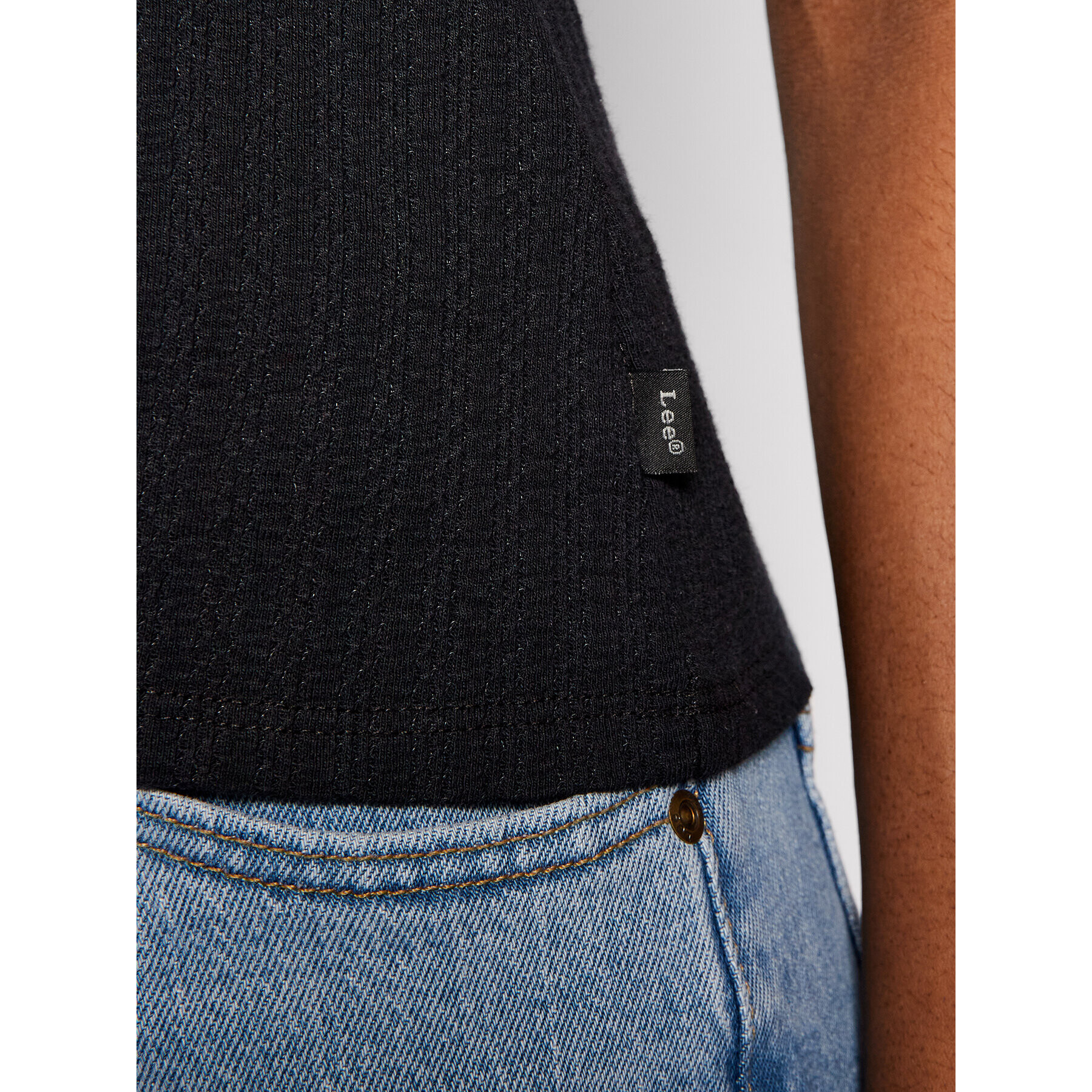 Lee Блуза Ribbed L44QPJ01 Черен Slim Fit - Pepit.bg
