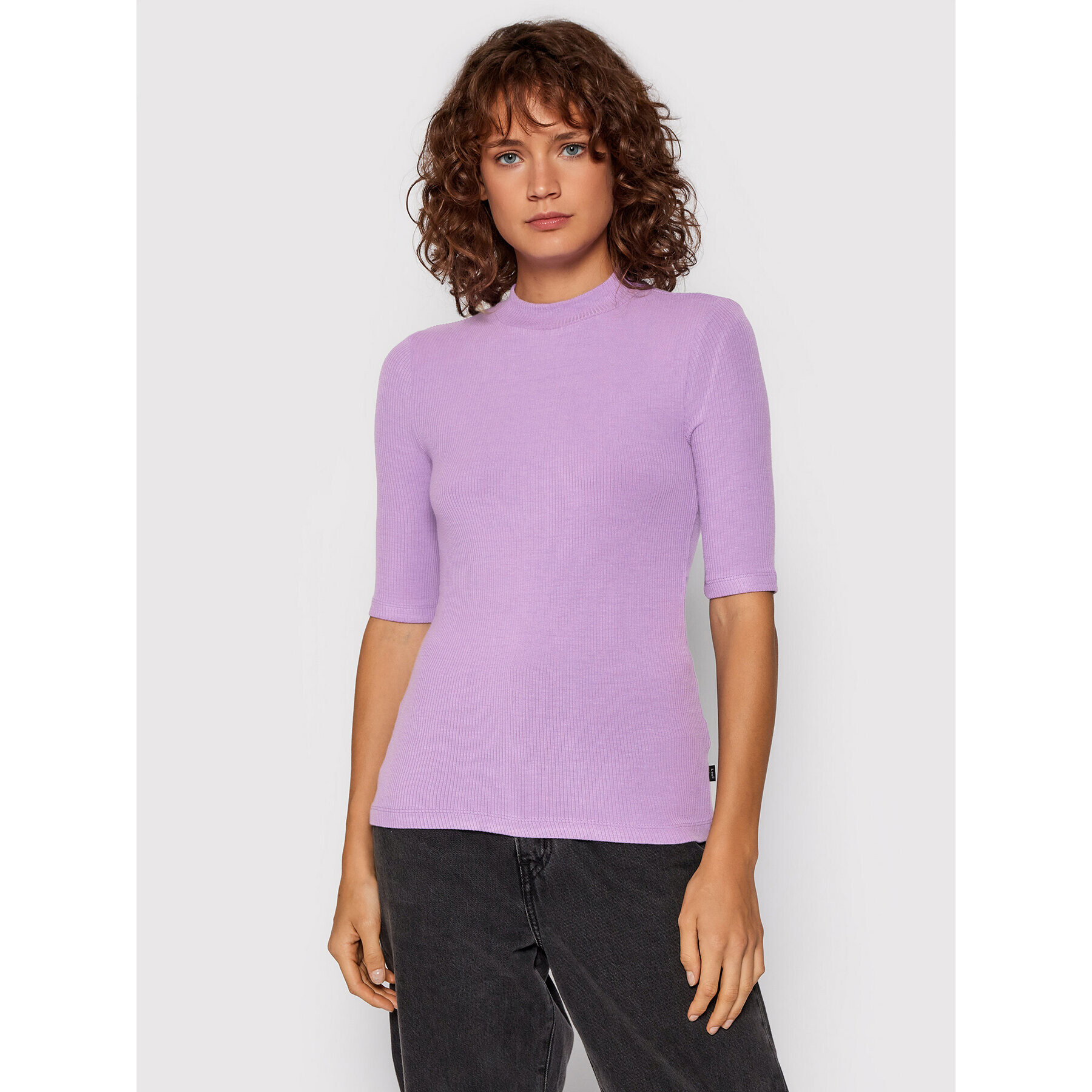 Lee Блуза Ribbed Ss L40IRDTI Виолетов Slim Fit - Pepit.bg