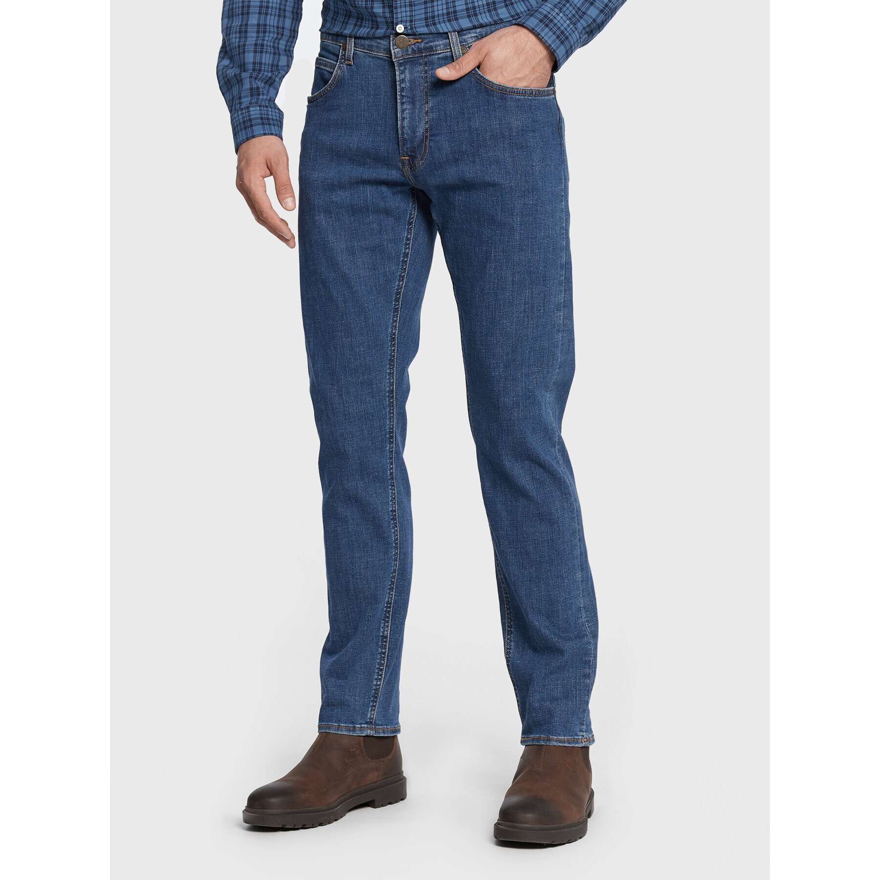Lee Дънки Daren Zip Fly L707NLWL Тъмносин Straight Fit - Pepit.bg